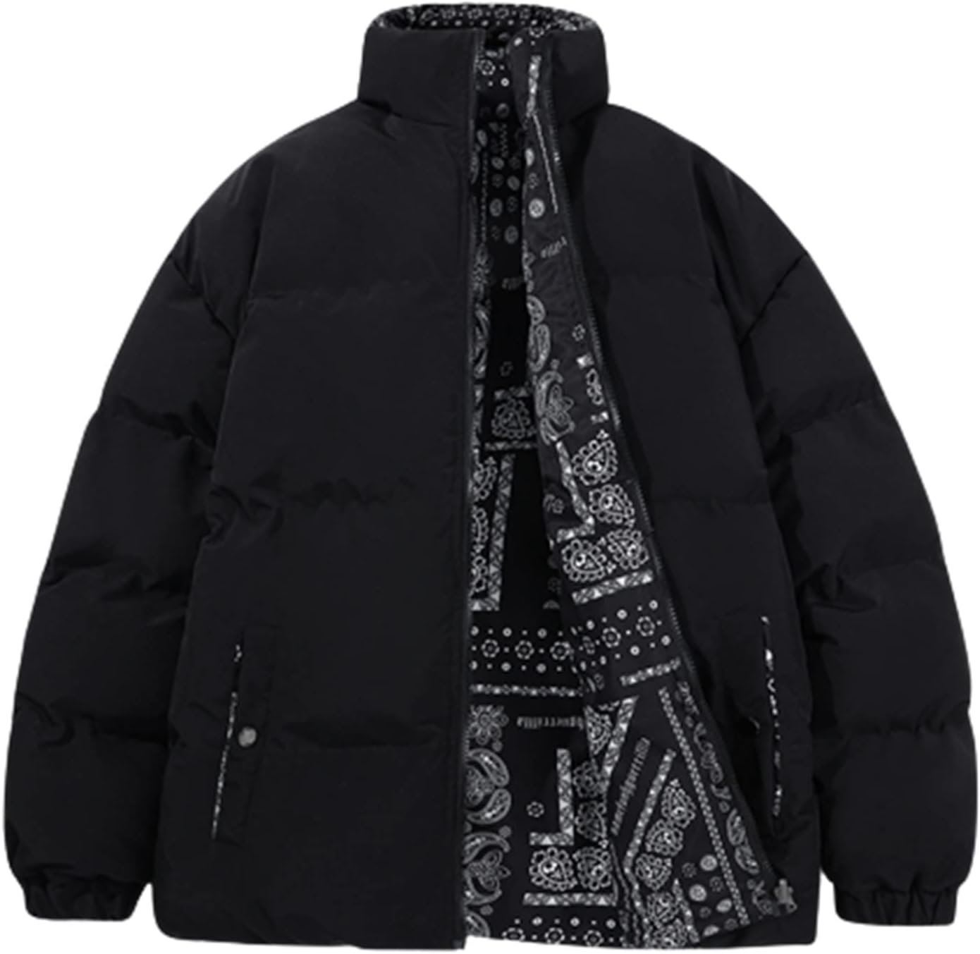 リバーシブル 中綿ジャケット メンズ 両面着 綿服 ダウンコットン 綿入れジャケット 立ち襟 シンプル 防寒アウター ブルゾン おしゃれ 冬物 大きいサイズ ショート丈 アウトドア 日常 通勤 通学｜Yokos