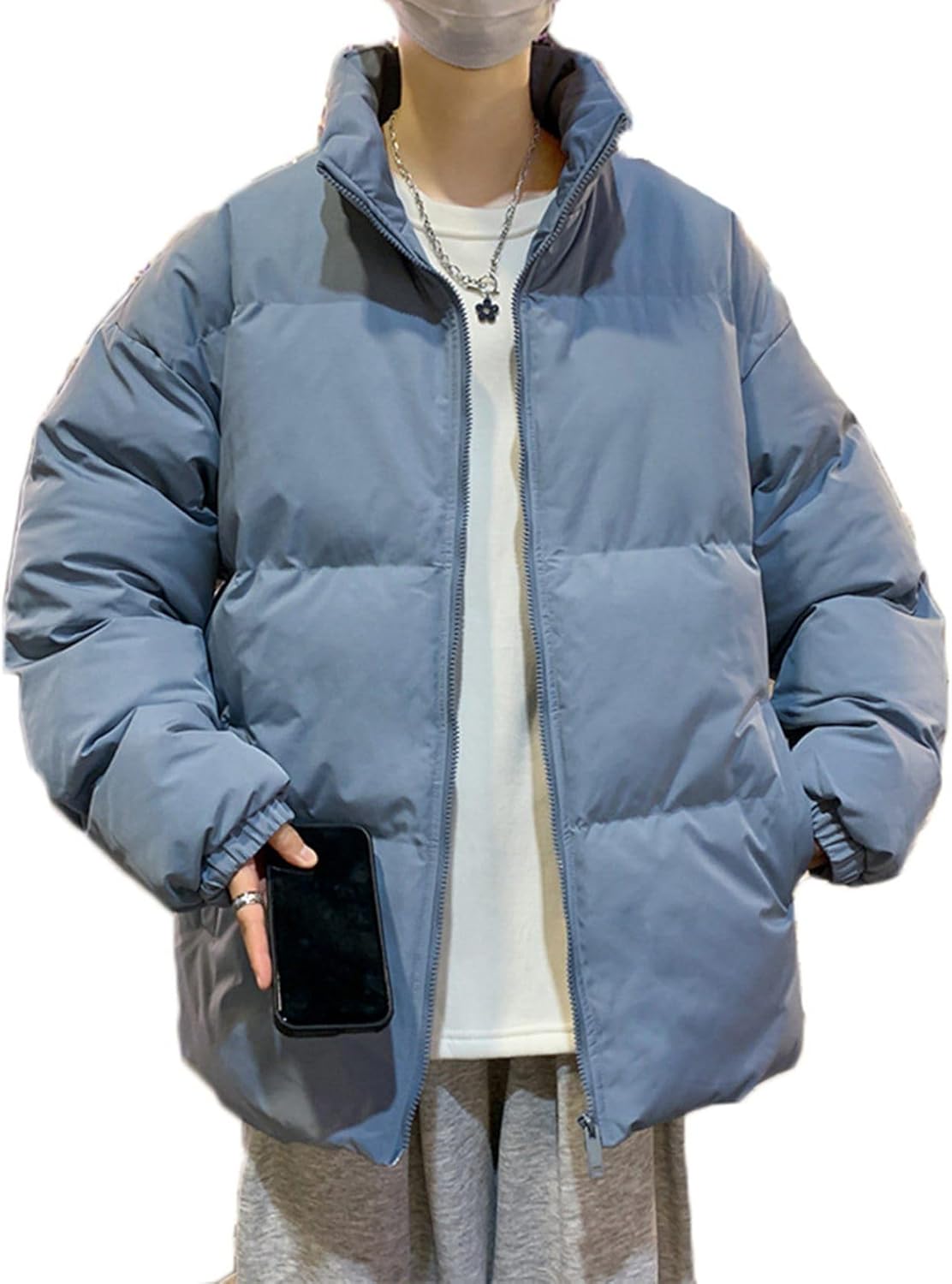 中綿ジャケット メンズ ダウンコットン 綿服ジャケット 冬 綿入り ブルゾン 厚手 立ち襟 シンプル 無地 カジュアル 防風 保温性 ゆったり アウター 普段使い アウトドア おしゃれ ユニセックス｜Yokos