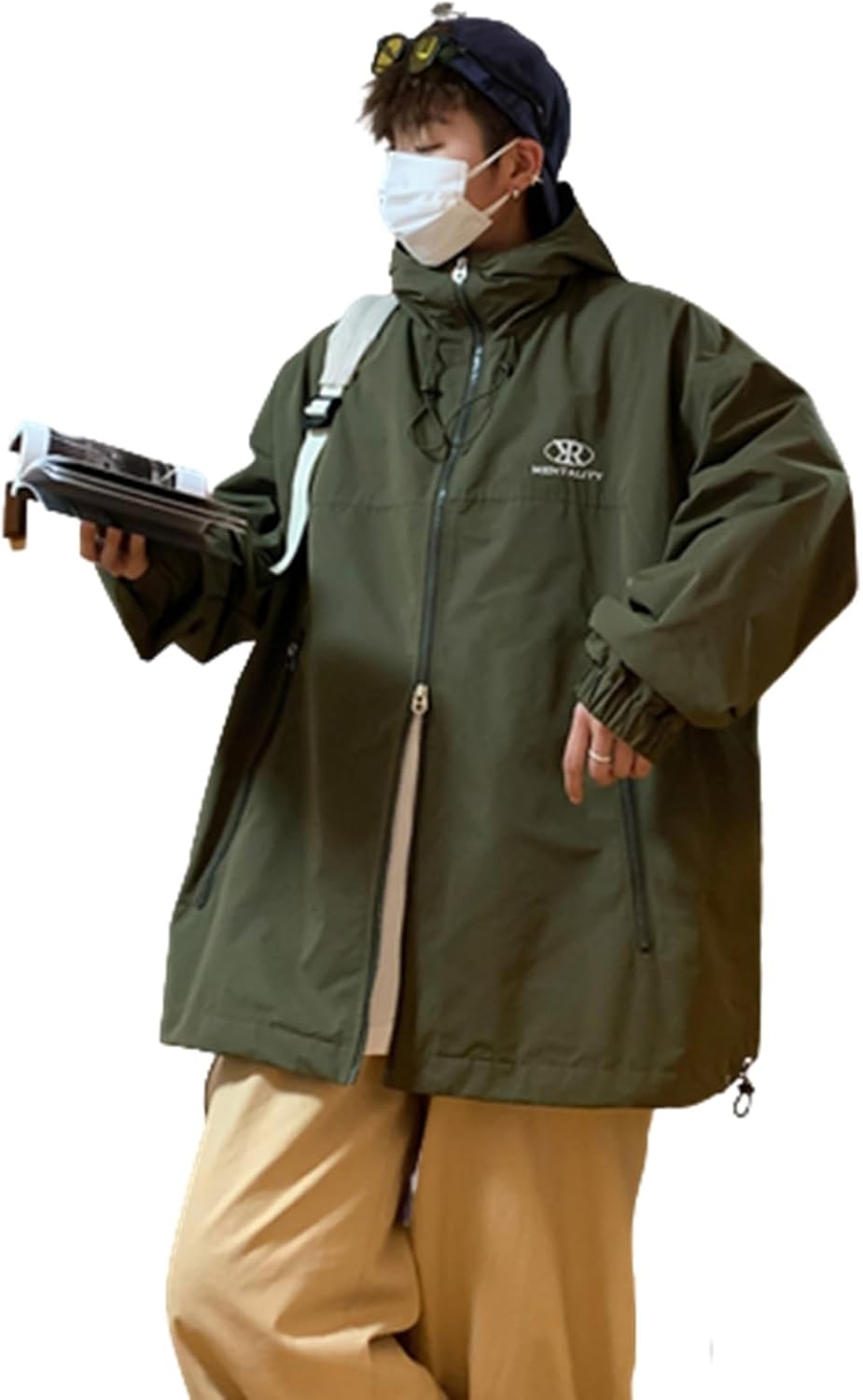 ウインドブレーカー メンズ ジャケット お洒落 アウトドア フード付き スタジャン カジュアル 作業服 ジャンパー ゆったり 春秋 アウター スプリングコート カーゴジャケット 薄手 軽量 防風 大き