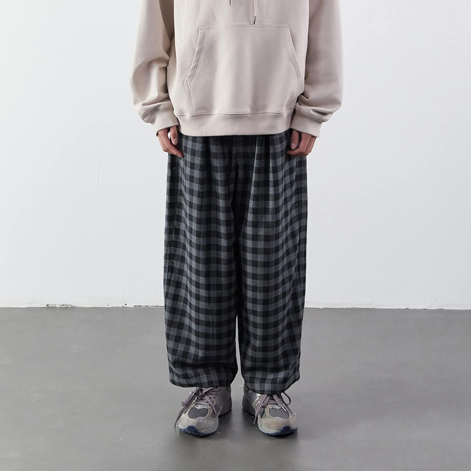 チェックパンツ メンズ ワイドパンツ チェック柄 ヴィンテージ オシャレ バギーパンツ ビッグシルエット ゆったり カジュアル 男性 ロングパンツ オシャレ ストリートファション オールシーズン 着痩