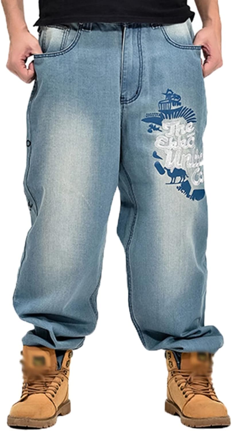 デニムパンツ Gパン メンズ ダメージ加工 太め ワイド ロングパンツ 大きい Denim Pants 男性 袴パンツ ボトムス 大人 ストリート hiphop系 アウトドア スポーティー ベーシック