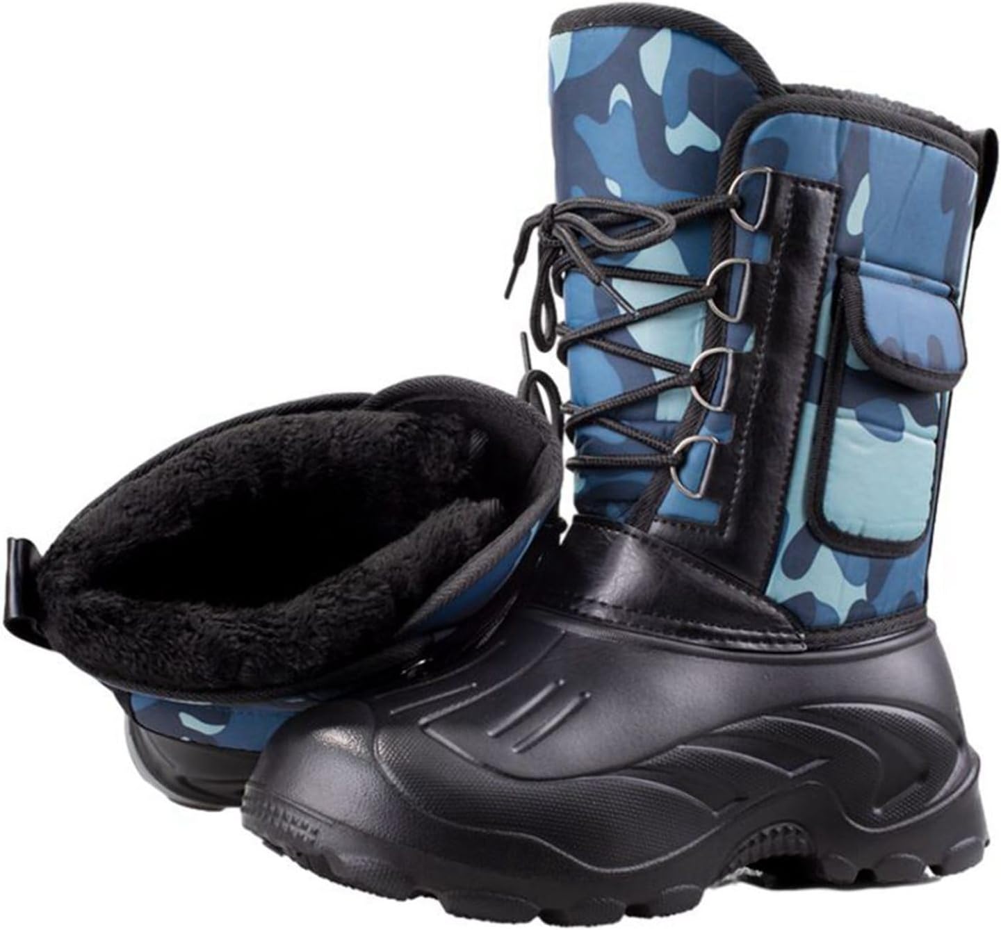 雪用 スノーブーツ トレッキングブーツ メンズ ボア付き レースアップ 取外しインナー 完全防水 登山靴 雪靴 大きいサイズ 雪対策 ミドルカット 防寒靴 屈曲性 防滑 旅行 釣り カジュアル アウト