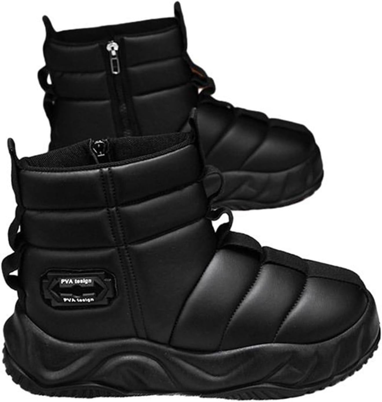 メンズ スノーブーツ 厚底 ウィンターブーツ ミドルカット 冬用 裏起毛 雪遊び 防寒 耐磨耗 サイドジップ 防滑 ゴム 綿靴 歩きやすい おしゃれ 耐久性 撥水 柔らか ゆったり 雪用ブーツ 通勤通
