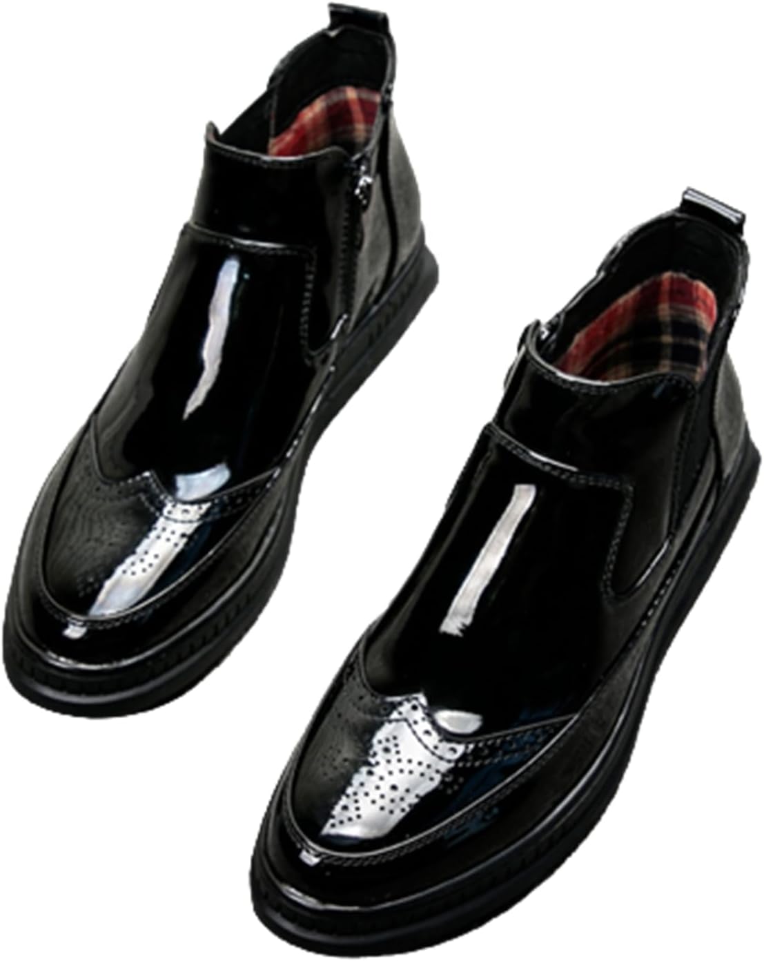 サイドゴアブーツ エナメル ブーツ メンズ チェルシーブーツ ショートブーツ 四季 ウィングチップ メダリオン 透かし彫り ビジネス 透気 クッション 防水 お手入れ簡単 アンクルブーツ オフィス