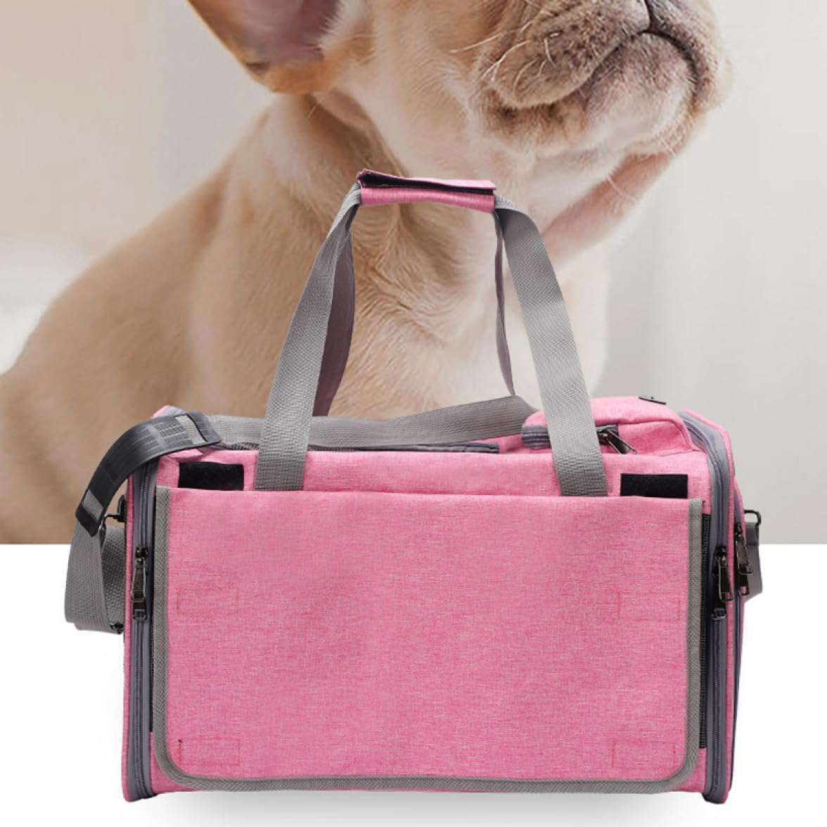 ペット ショルダーバッグ バックパック ペットキャリーバッグ 小型犬 猫用 2way ペットバッグ キャリー バッグ トート ピンク M ペット用バッグ 車載 旅行 アウトドア 通院 災害避難用 通気