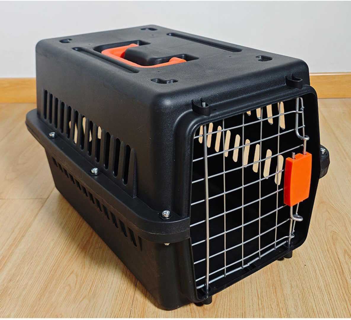 小型犬用ハードクレート 猫 キャリー M キャリーケース 犬 ペットキャリーバッグ コンテナ キャリーケース 猫 犬 小動物 ブラック クレート ハードキャリー ペットクレート ペットケンネル 航空輸｜Yokos