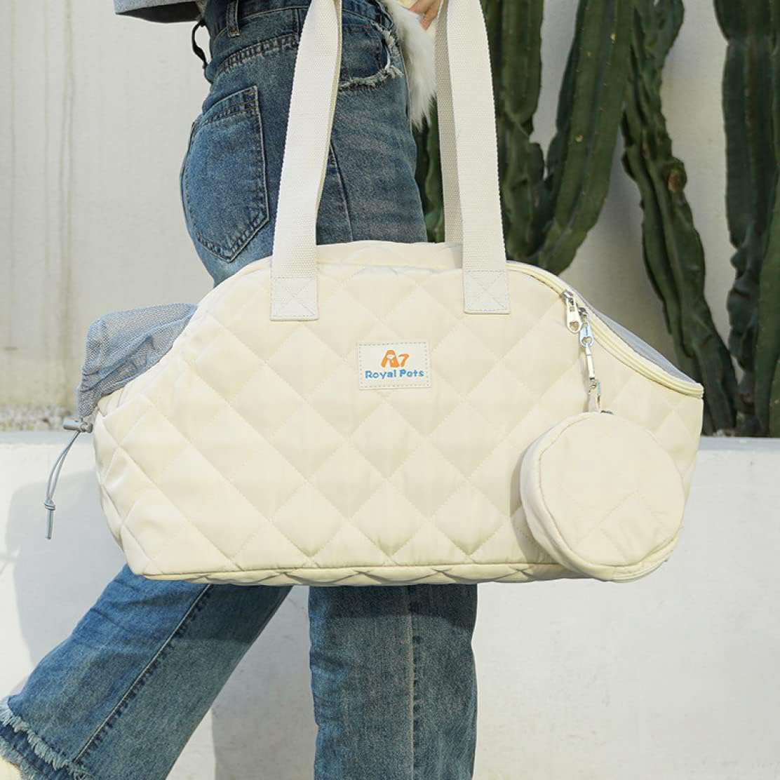通気性ペットバッグ ペットキャリー 猫バッグ 44*22*27cm 犬バッグ お出かけ アプリコット 携帯 ショルダーバッグ テディ 小型犬用 夏バッグ 猫 キャリー リュック ペット バッグ 犬 バ
