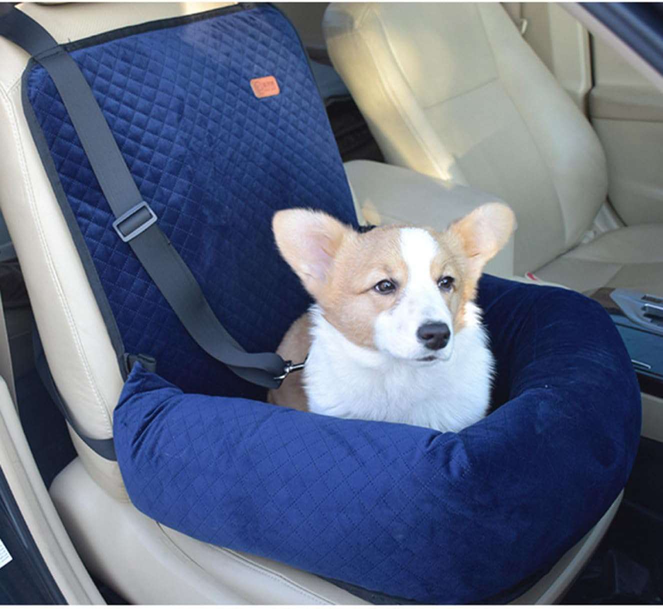 ペットキャリーバッグ ドライブベッド 移動可能な犬猫用キャリーバッグ 折りたたみ式 お出かけ用品 小型犬 中型犬 犬 車 ドライブシート ドライブボックス 車載用 飛び出し防止 リード付き 滑り止め｜Yokos