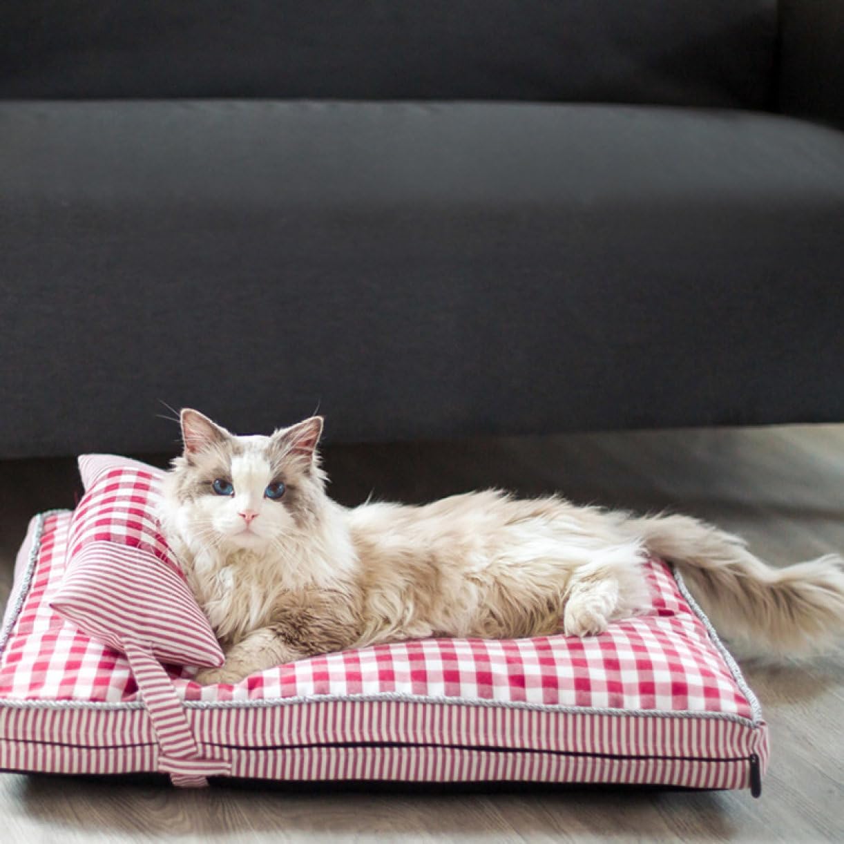 猫 ベッド クッション 犬 ベッド ペットベッド L ペットソファー 小型/中型犬用 猫用 滑り止め 洗える ふんわり 柔らかい レッド 冬 夏 通年 おしゃれ ペットマット 犬用ベッド ぐっすり眠る|Yokos