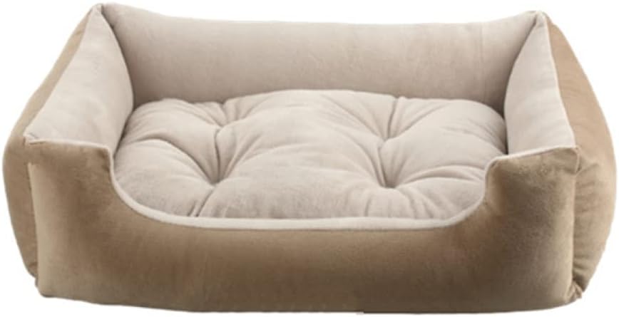 ペットソファー ペットクッション 犬 ベッド ペットベッド 枕付き カーキ クッション性が 高反発 噛み防止 防水 ふわふわ もこもこ 110cm 寒さ対策 子犬 猫用 2WAY 寝心地よい 滑り止め｜Yokos