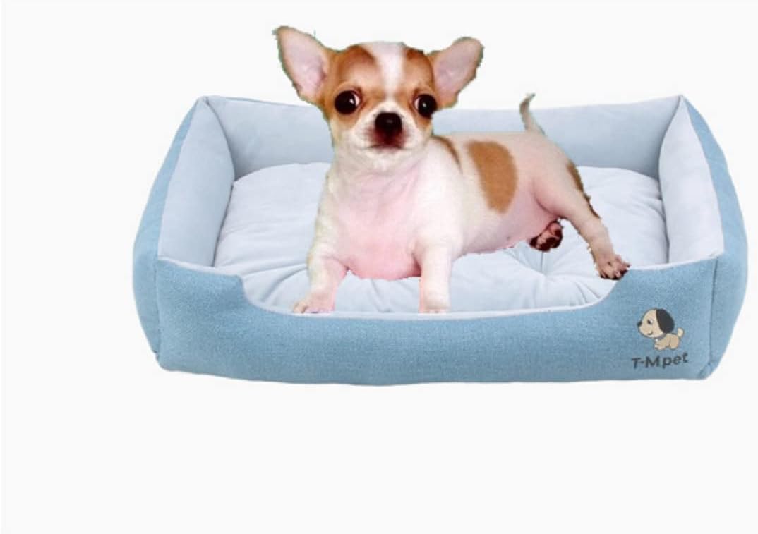 犬 猫 ベッド 50cm ペットベッド ふわふわ 小型犬 中型犬 猫 ペット用 ベッド 角型 スクエア クッション 通年 オールシーズン 春夏 ペットグッズ 猫用 犬用 ブルー ペットソファー 可愛い｜Yokos