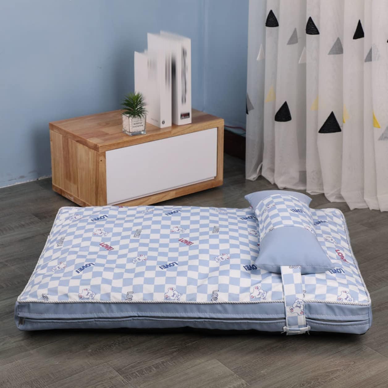 犬 猫 ベッド ペットベッド 夏用 ペットソファー ペットクッション 枕付き クッション性が 95*65*8cm 高反発 ふわふわ ブルー もこもこ 寒さ対策 高齢犬 子犬 猫 多頭飼い 取り外せるカ|Yokos