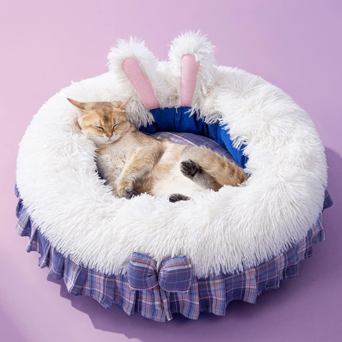 ペットベッド 暖かい 丸型 高反発 可愛いベッド 猫 犬 ペットソファー ふわふわ 丸洗い ぐっすり眠る 冬寒さ対策 滑り止め 中型 小型犬 ペットクッション オールシーズン M 体圧分散 衝撃吸収｜Yokos