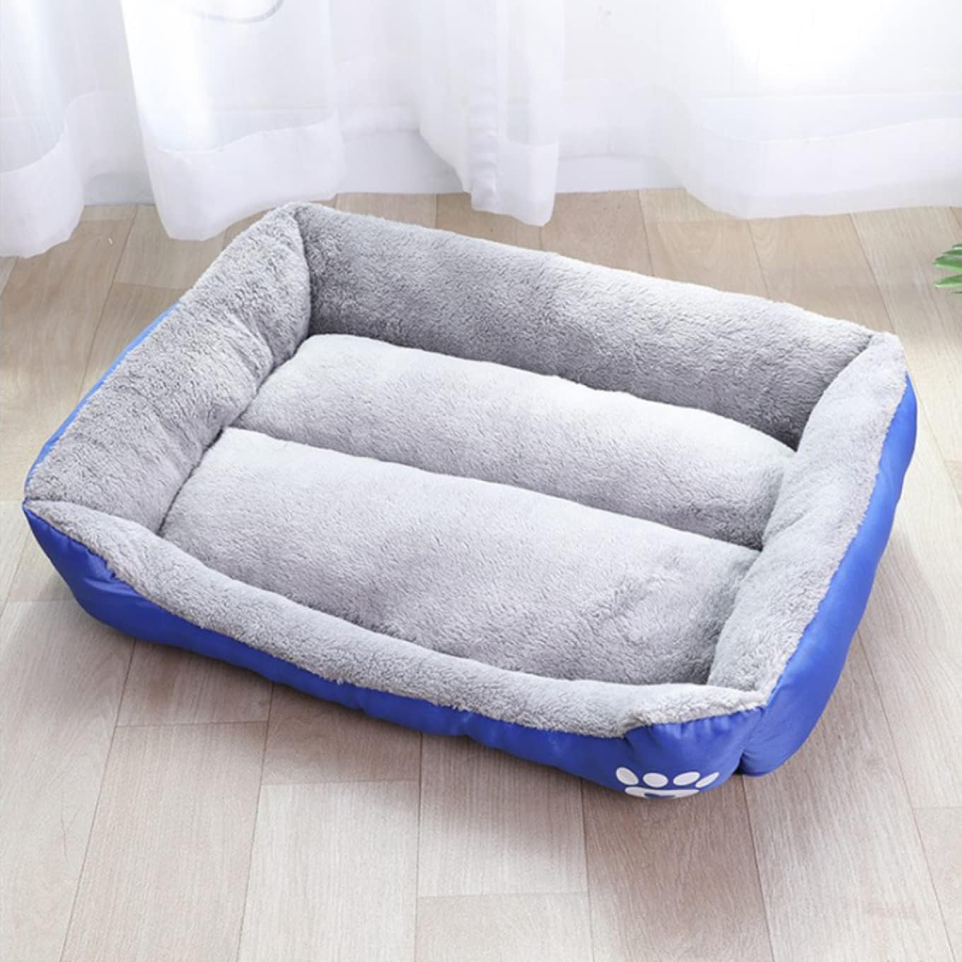 猫 犬 S ベッド ペットベッド 犬 ネイビー ペットソファー ペットクッション 寝床 マット 秋冬 子犬 子猫 小型犬 中型犬 猫用 洗える 通年 ふわふわ 暖かい 秋冬用 高反発 滑り止め もこも|Yokos