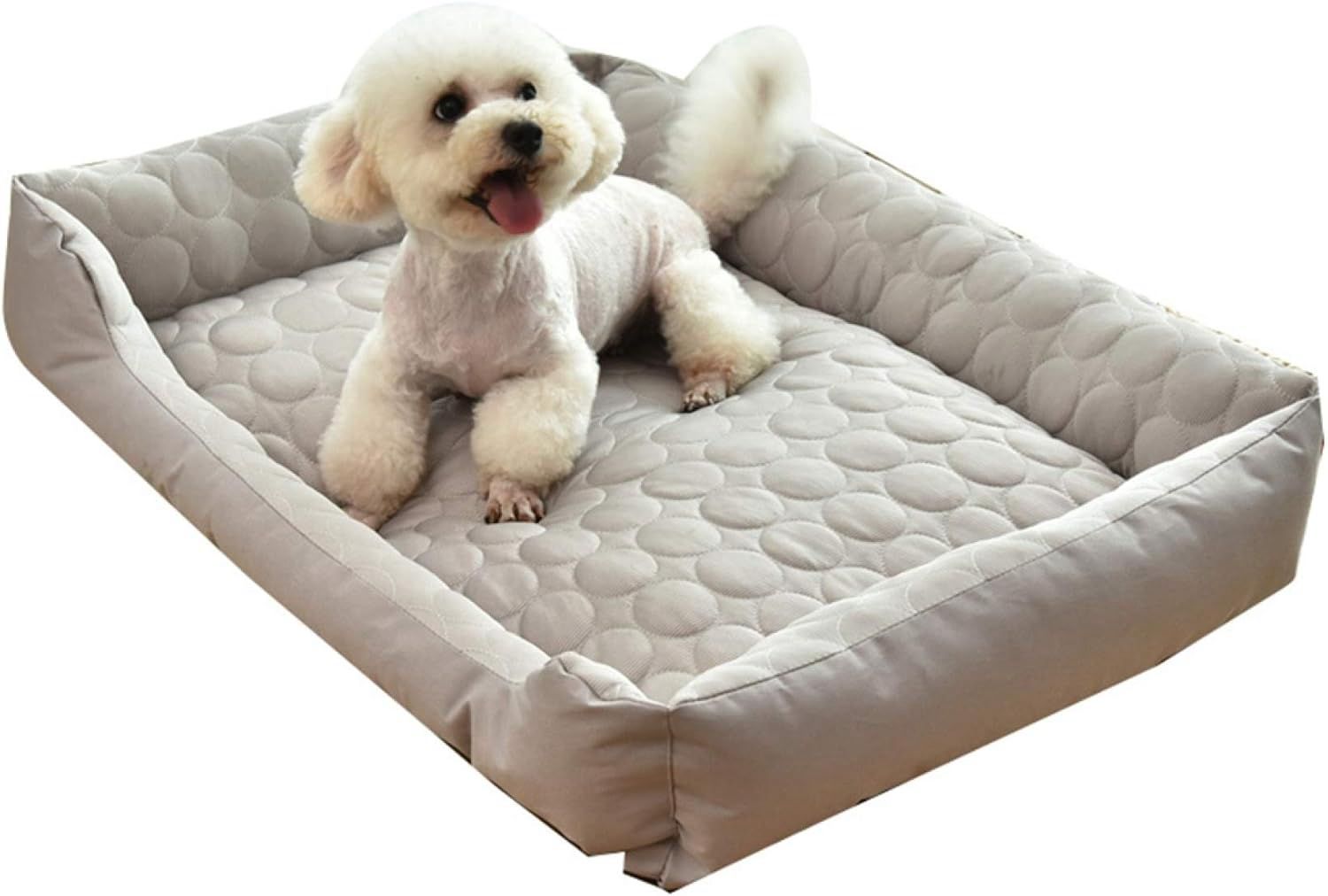 ペットベッド ペットソファー 犬 グレー 猫 マット スクエア型 ペットクッション 80CM 洗える 滑り止め 耐噛み 夏用 ひんやり 犬ベッド 涼しい 猫ベッド 通年用 犬用 猫用 冷感 休憩所 ご|Yokos