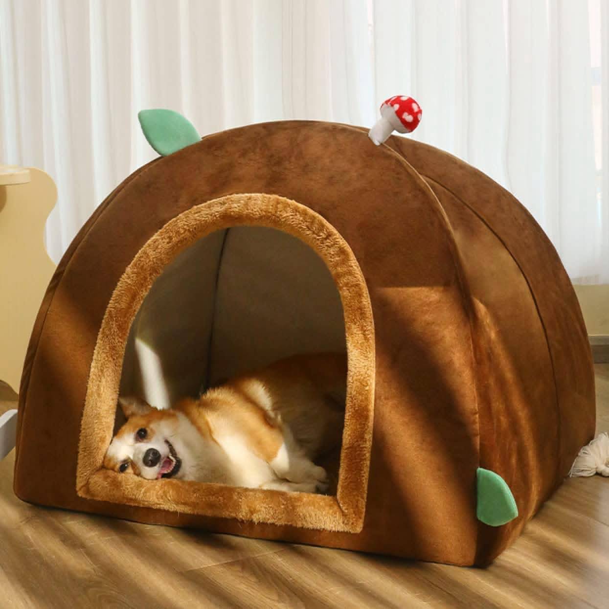 犬 猫 ハウス ベッド 猫用ハウス ペットベッド 猫用 犬用 小型犬 ペットハウス ドーム型 冬 洗える ふわふわ 可愛い 設計 柔らかい 寒さ対策 暖かい ペットクッション ペットマット 冬 猫 ね|Yokos