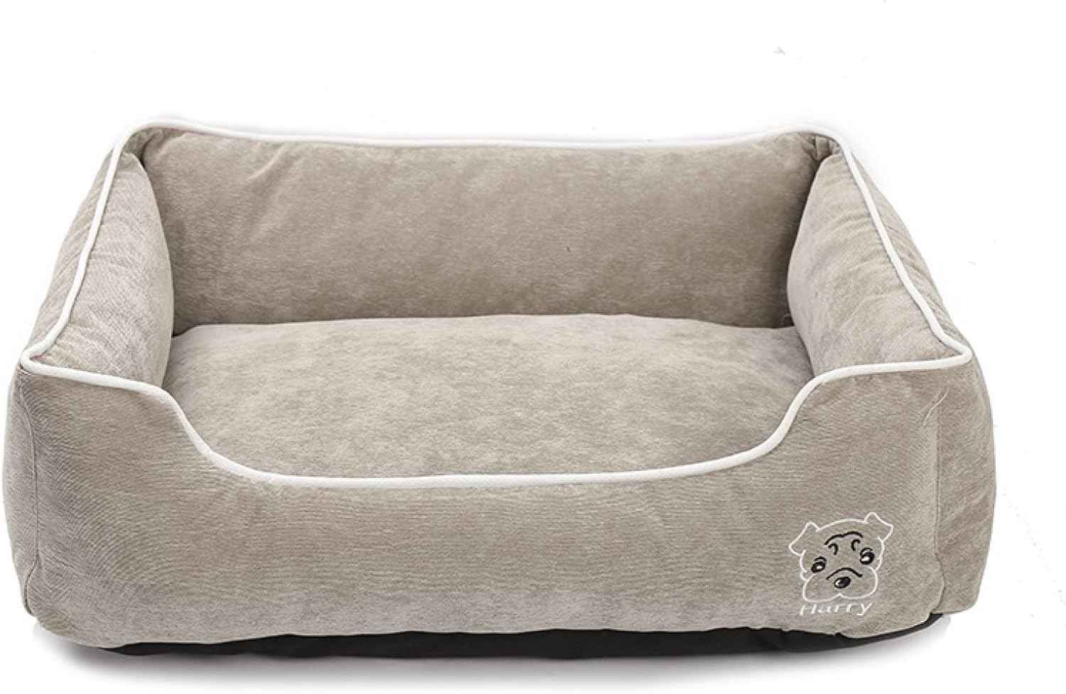 犬 ベッド 春 おしゃれ ペットベッド 冬 ふわふわ 洗える 取り外せるカバー スクエア型 ペット用ベッド 安眠 グレー? ソファー カウチベッド あったか 暖かい ワンちゃん 犬用 M 猫用 寝床