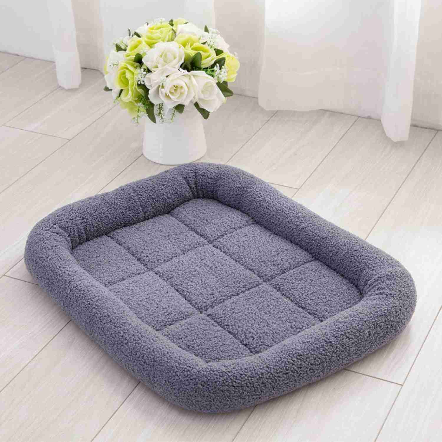 ペットベッド 犬 ベッド ふわふわ 大型犬 グレー/灰色 洗える ペット 猫 ベッド 40*30 クッション マット 洗濯 通年 冬 ペットマット 室内用 リバーシブル 夏用 冬用 通年使える 四季