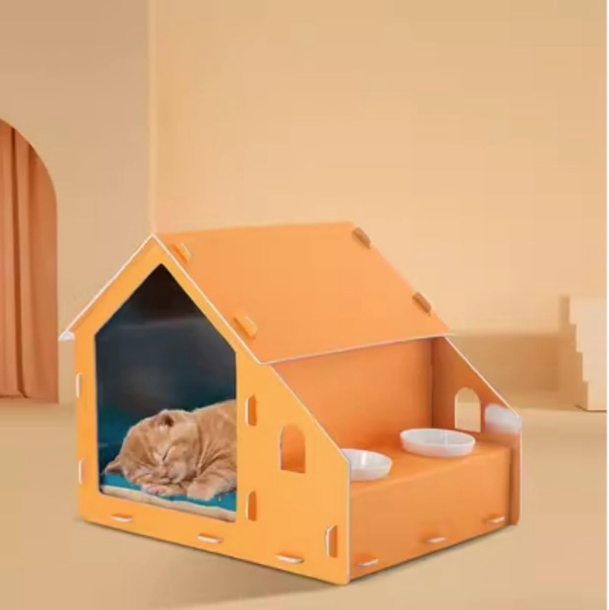 猫ハウス 小型犬/中型犬 組み立て 猫小屋 イエロー M 紙 小屋 犬舎 猫舎 紙製ゲージ 屋内用 屋外 夏 冬 おしゃれ 寝心地よい 防水 防寒 防塵 組み立て簡単 水洗い 猫ハウス オールシーズン 13,245円