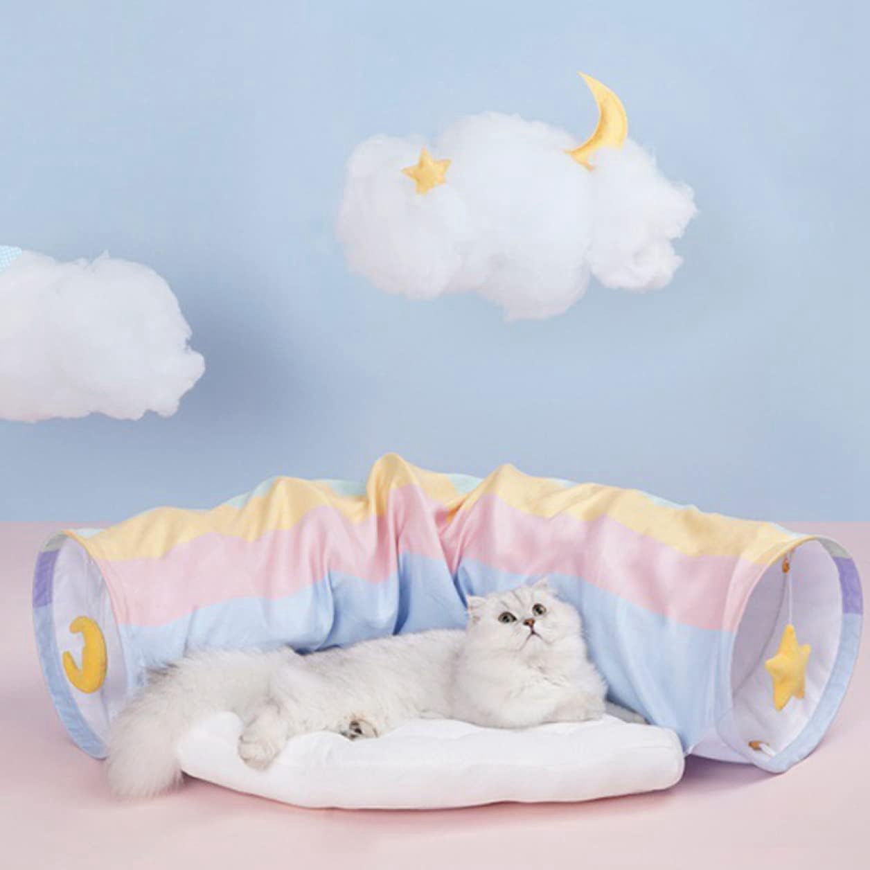 猫トンネル 猫ハウス 猫用トンネル 猫用ベッド ドーム型ハウス 猫用おもちゃ 夏用 洗える 猫 おもちゃ トンネル 大きい ペット用の おもちゃ トンネル ペット玩具 猫トンネル ピンク ペット用品