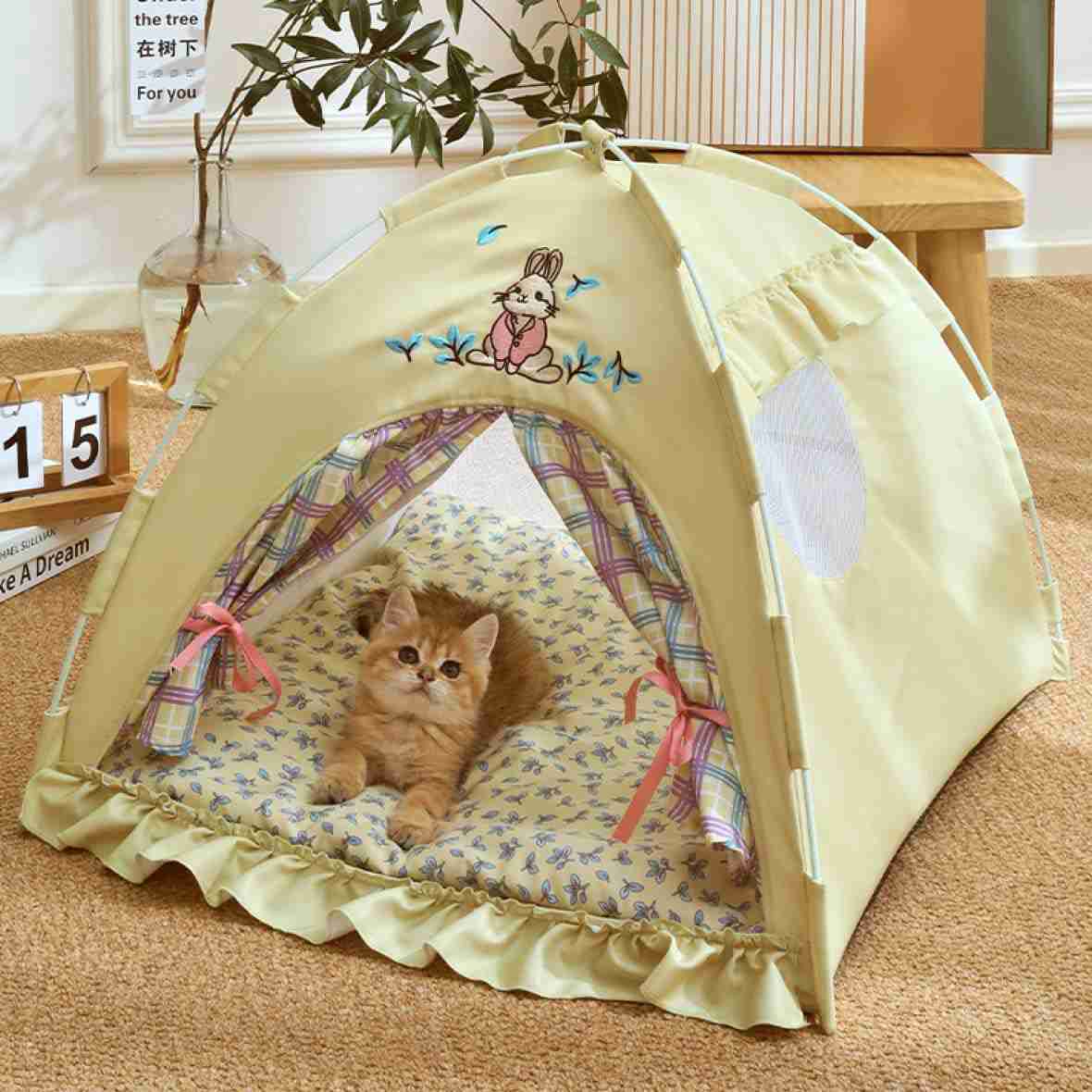 ペットテント 猫 ベッド ハウス 屋内 屋外 夏用 猫 テント 犬 テント 猫小屋 防水 折りたたみ 小型犬 猫 うさぎ用 通気性いい 快眠 手洗い可能 軽量 L 組み立て式 可愛い 設計 おしゃれ