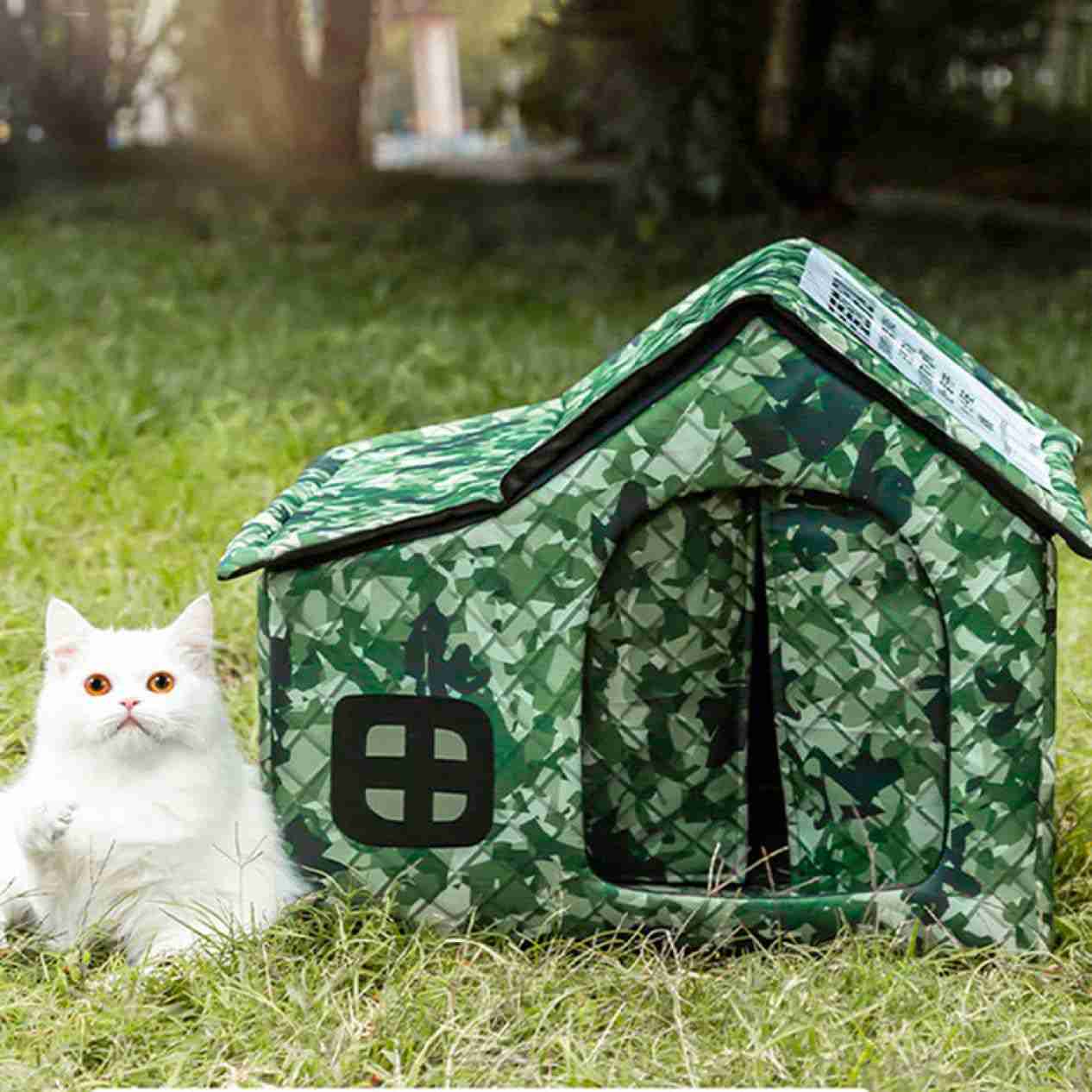 猫小屋 猫ハウス S 犬小屋 ペットハウス 防水 耐候性 猫の家 ペット用 屋外用 グリーン 暖かい ペットケージ 猫 犬 テント 野良猫 子猫 子犬 睡眠ハウス 折り畳み 防寒 防風 耐噛み ペット 11,613円