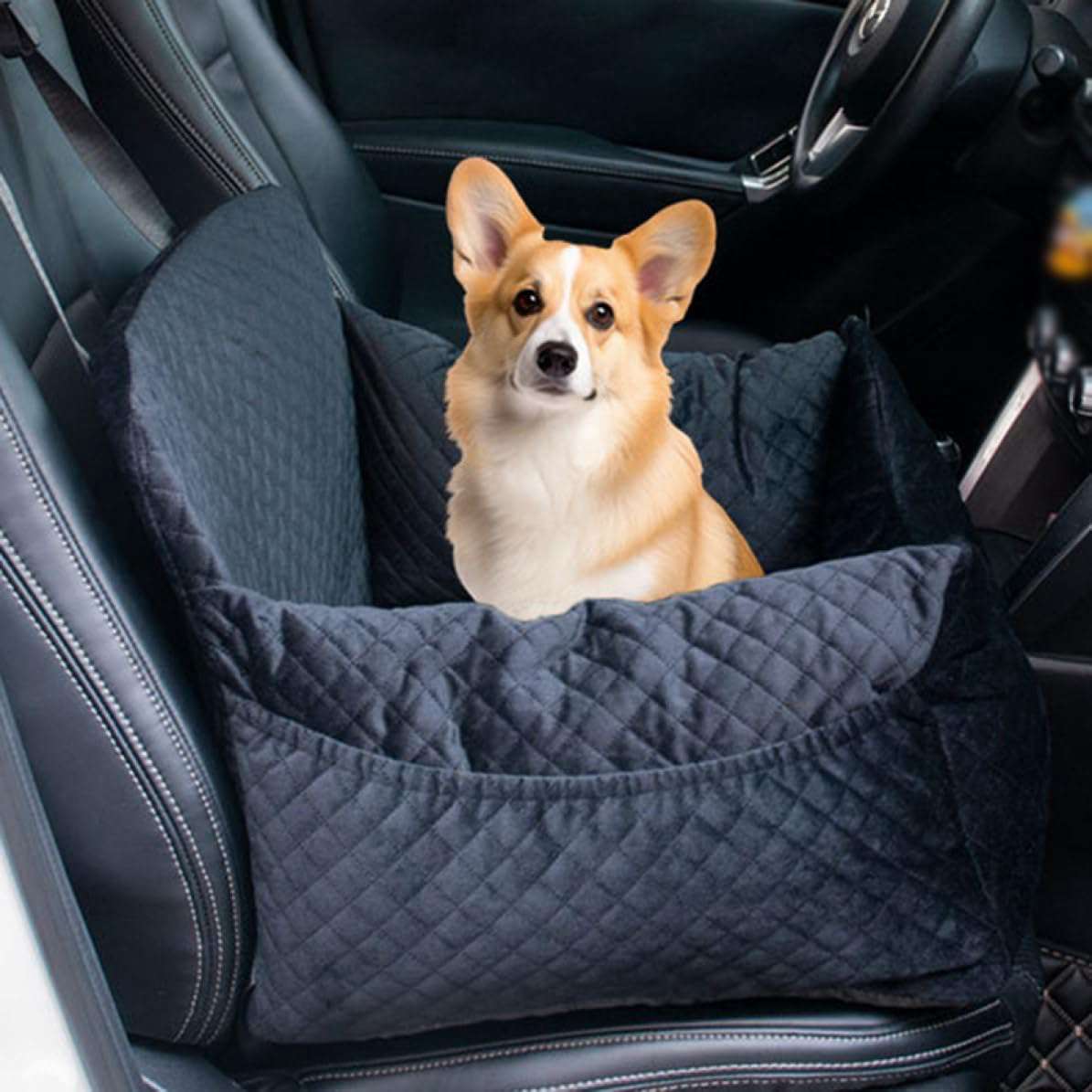 ペット用 ドライブボックス 犬 車 ドライブベッド 55*50*35cm 車用ペットシート 中小型犬 車載用ソファー 飛び出し防止 車酔い防止 ペットクッション 春夏秋冬 柔らかい ペットクッション｜Yokos