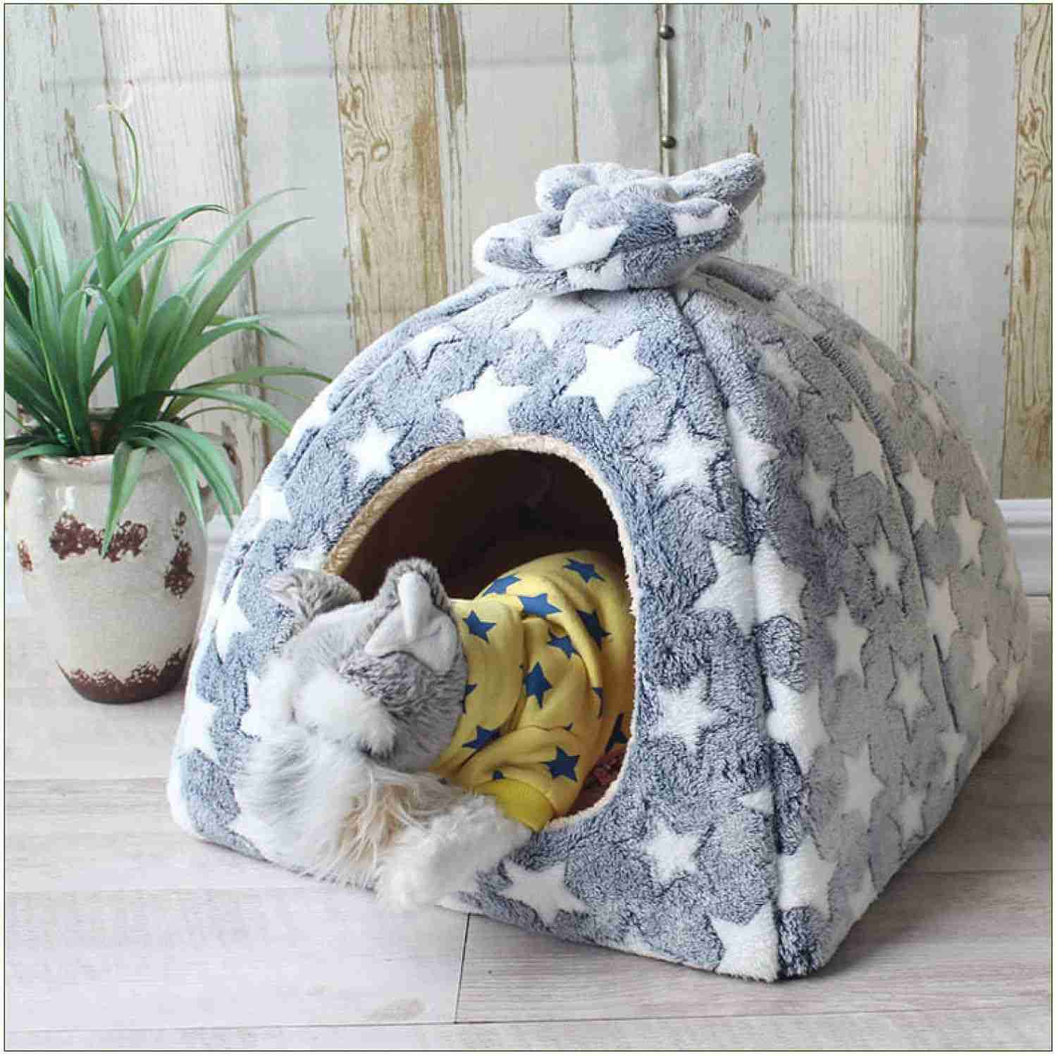 花柄 猫ベッド 猫ハウス ペットベッド 柔らかい 猫犬 ベ ッド 小型犬 キャットハウス クッション 寝床 ペットハウス 冬寒さ対策 タイプ ソフトケージ 冬用 暖かいぐっすり眠れる休憩所 安眠 四季｜Yokos