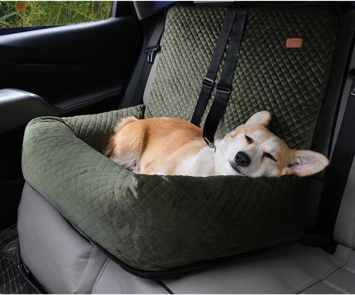 犬 ドライブボックス 2way ペット用ドライブシート 小型犬 中型犬 車用 ドライブキャリー ベッド 後部座席 くるま用品 汚れ防止 ドライブベッド 飛び出し防止 76*52*57 カー用品 お出か