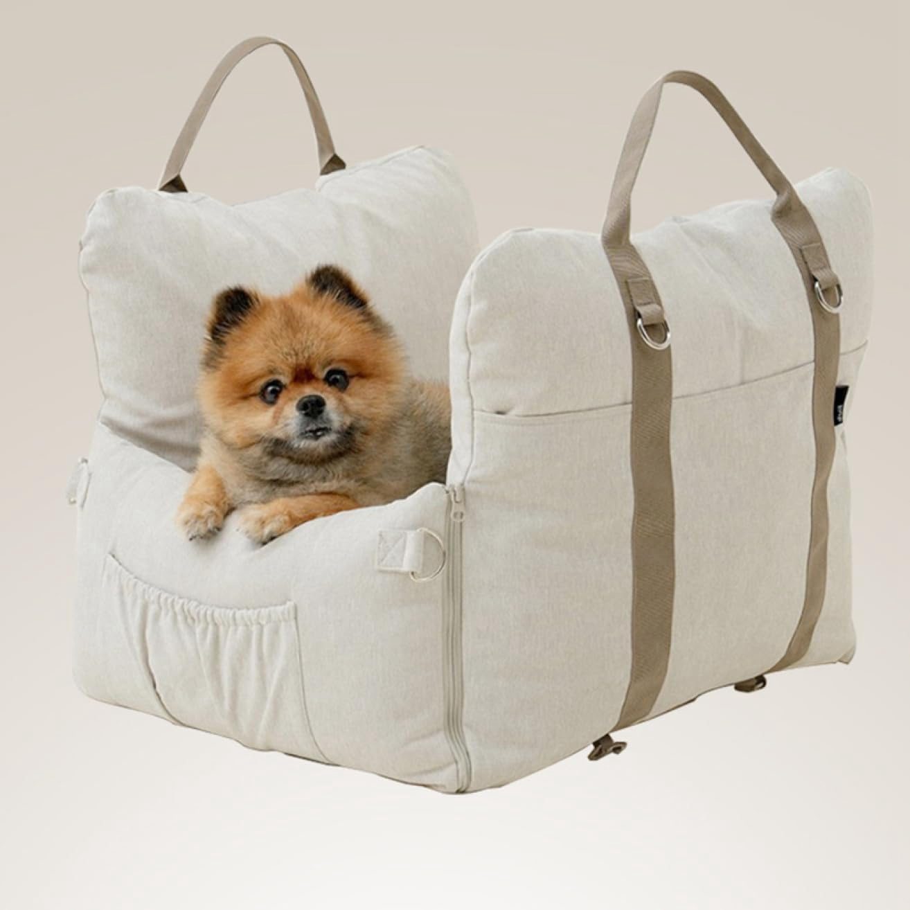 犬 ドライブベッド ドライブボックス ベージュ 中小型犬 シンプル 犬用ドライブベッド 60*50*55cm 小型犬/中型犬 車用ベッド 飛び出し防止 軽自動車 犬猫キャリーゲージ ペット用ドライブシ｜Yokos 19,660円