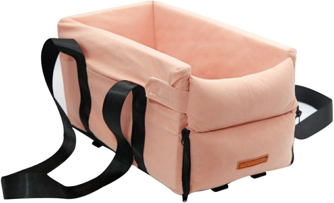 22*45*24 犬 ドライブボックス ピンク ペット用 ドライブボックス コンソール 小型犬 猫 車用ペットシート 座席シート 車ペット用品 ドライブベッド 滑り止め 組立簡単 ペットキャリー 車載