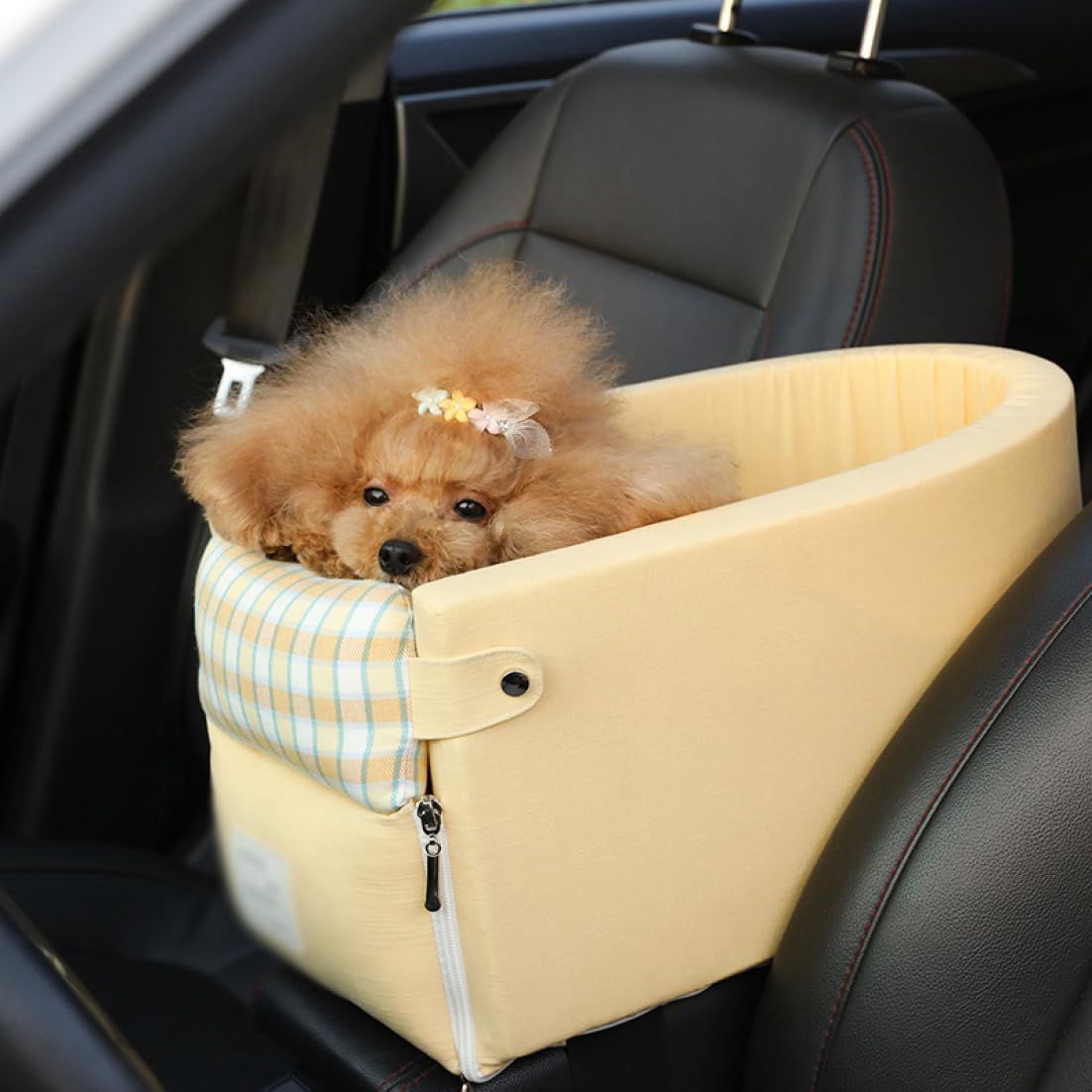 イエロー ドライブベッド 犬 ベッド ペットベッド 冬用 アームレスト ドライブボックス 小型犬 ペットベッド おしゃれ かわいい 犬用 ドライブシート 車載用 お出かけ 2way 44*24*22c