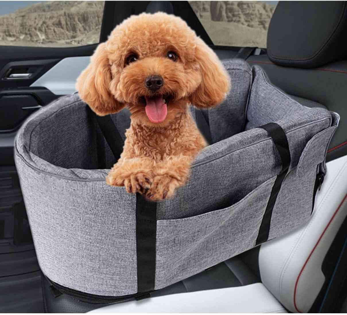 ドライブキャリー 51*23*21cm ベッド 中型犬 ドライブボックス ペットベッド 猫用 犬用 車載 2way 車用 ペットソファー ドライブ用品 ペット用品 耐噛み 飛び出し防止リード＆フック付