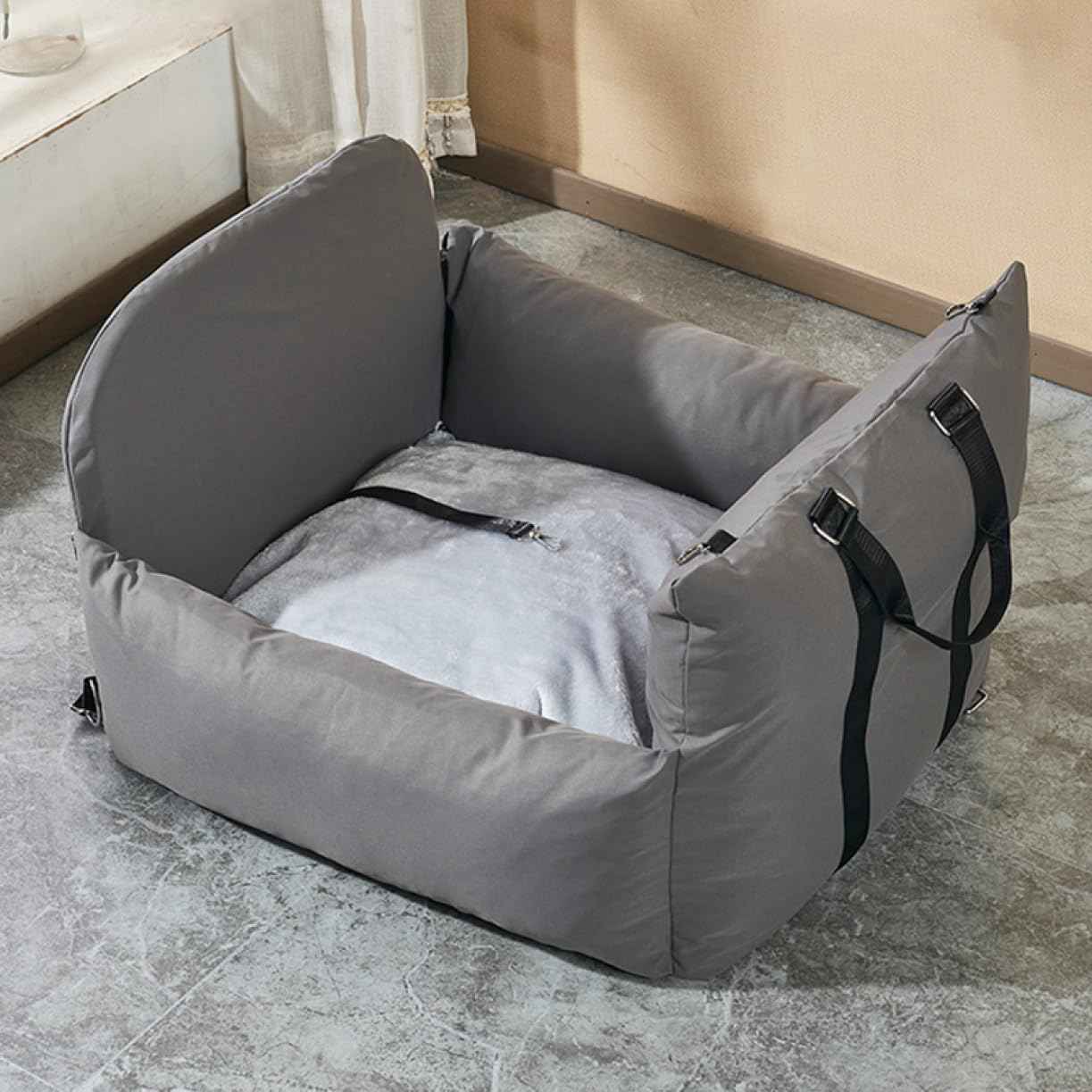 中型犬用 ドライブボックス 犬 車用ペットシート ペット用 ドライブシート キャリーバッグ 座席シート 車 小型犬 お出かけ 猫用 洗濯可 汚れにくい 旅行 60*50*55 ペットキャリー ダークグ|Yokos