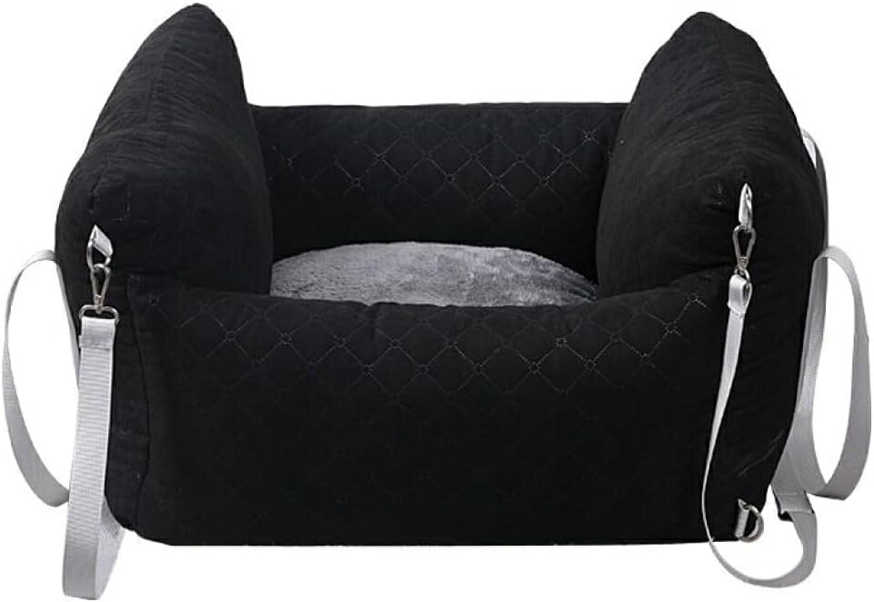 ペット ドライブボックス 60*50*30 小型犬 中型犬 猫用 車用ペットキャリー ペットベッド 後部座席 犬 ドライブシート 設計1 ペットシートベルト付き 飛び出し防止 お手入れ簡単 ペット用ド