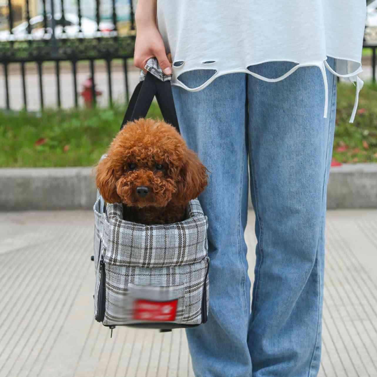 犬 猫 キャリーバッグ ドライブボックス ドライブベッド 車用ペットシート ペットソファ 46*22*23 ペットクッション 小型犬 中型犬 カー用品 お出かけ 飛び出し防止リード＆フック付 アームレ