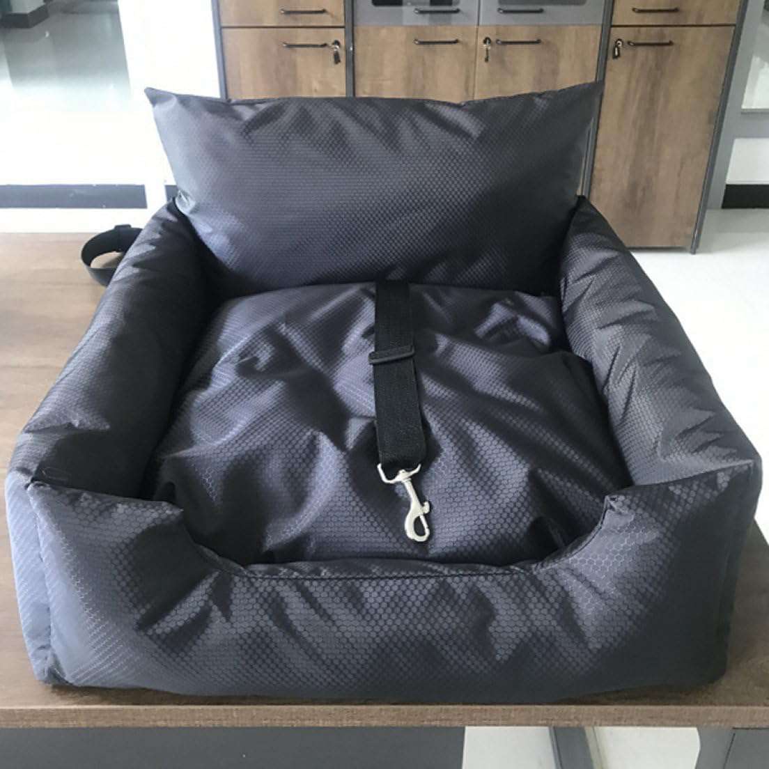 犬 ベッド 車 かわいい ドライブボックス 50*55*32cm ドライブベッド 洗える 自宅用ペットベッド 2wayデザイン 犬 猫用 キャリーバッグ 車載用 後部座席 飛び出し防止 リード付き ペ