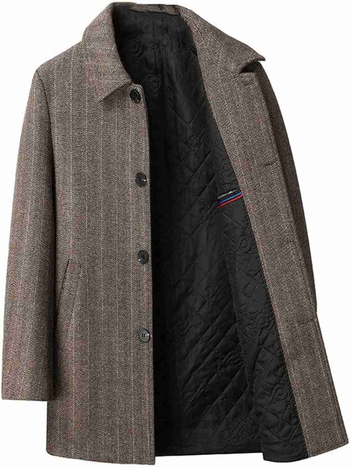 大きいサイズ チェスターコート メンズ 秋冬 柔らかい 修身 折り襟 ボタン ポケット付き ラシャコート ボーダー かっこいい 上品 通勤 ギフト アウター 中綿入れ 保温 防寒 厚手 大人 30代