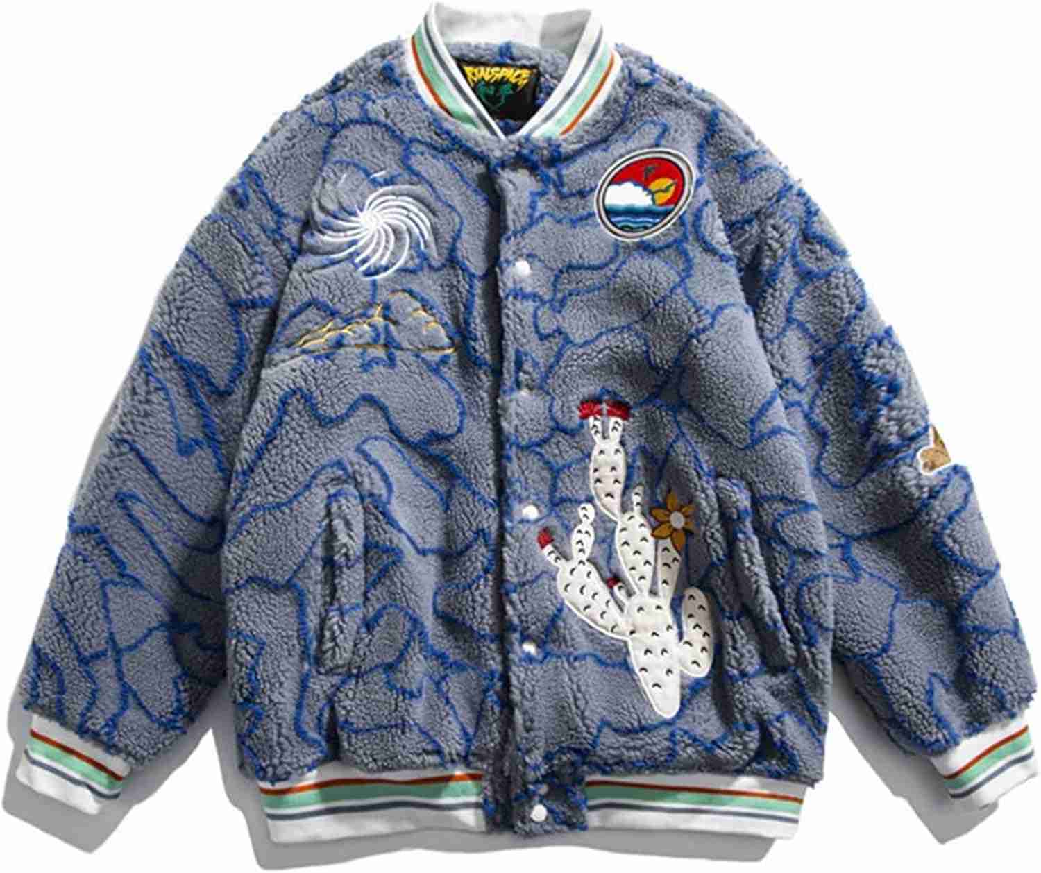 スタジャン メンズ 冬服 裏起毛 刺繍 アウター レディース ポアコート 厚手 ポアジャケット 防寒 防風 保温 暖かい かっこいい カップル通勤 通学 学校 カジュアル アウトドア ストリート 男女