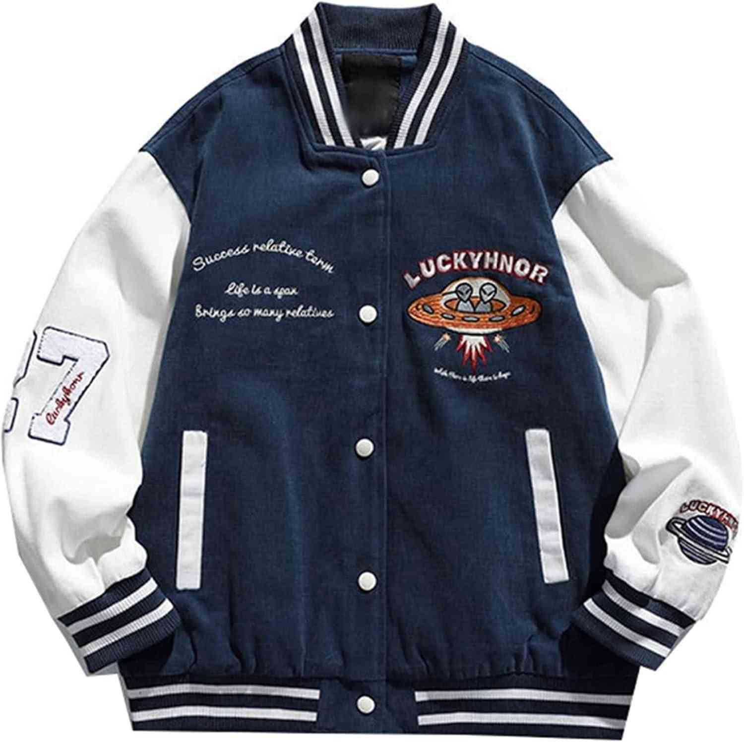 スタジャン 春秋 野球服 ジャケット メンズ ジャンパー スタジアムジャンパー ヴァーシティ 原宿風 レトロ ヒップホップ かっこいい レター刺繍 べスボールジャケット ゆったり パッチワーク カジュ