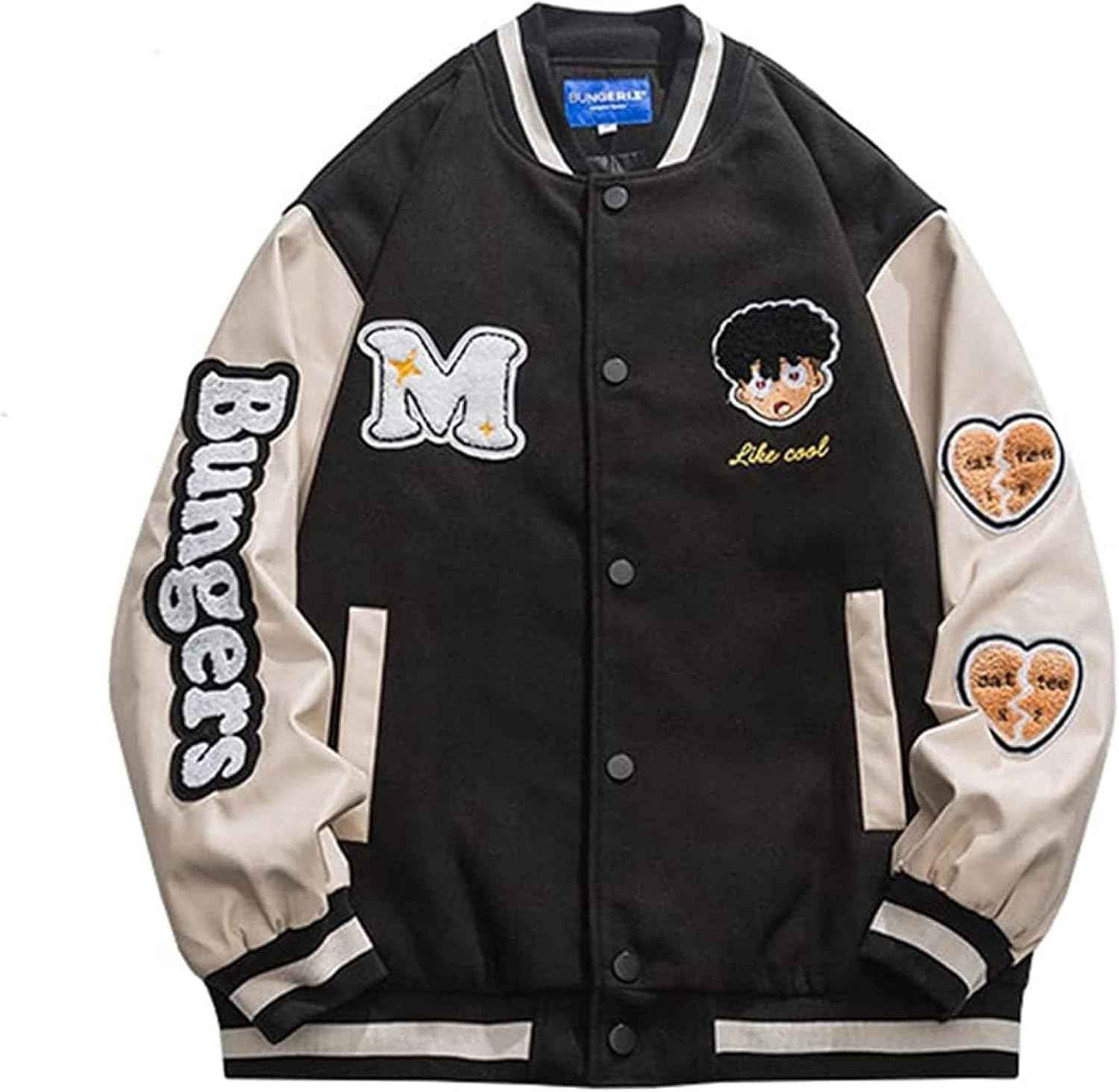 スタジャン ジャケット メンズ アウター スタジアムジャンパー PU革袖 ジャケット フライトジャケット パッチワーク ストリート おしゃれ ジャンパー アメカジ アウター カジュアル 大きいサイズ｜Yokos