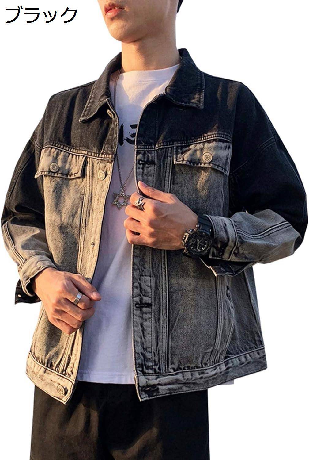 【楽天市場】【20%OFFクーポン~】S-2XL デニムジャケット Gジャン メンズ 春秋 防風 防寒 大きいサイズ ゆったり ストレッチ ...