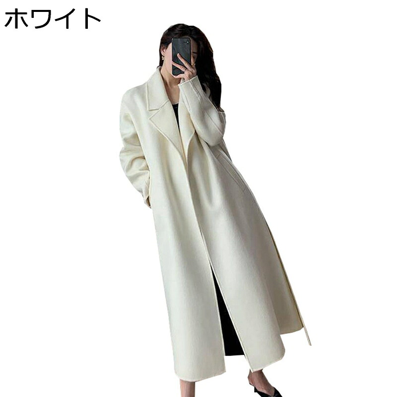 【20%OFFクーポン~】白 チェスターコート トレンチコート レディース 大きいサイズ ゆったり 膝下丈 秋冬 暖かい 防風 防寒 メルトンコート テーラード ベルト付き 優雅 ファッション カジュアル オフィス お出かけ アウター