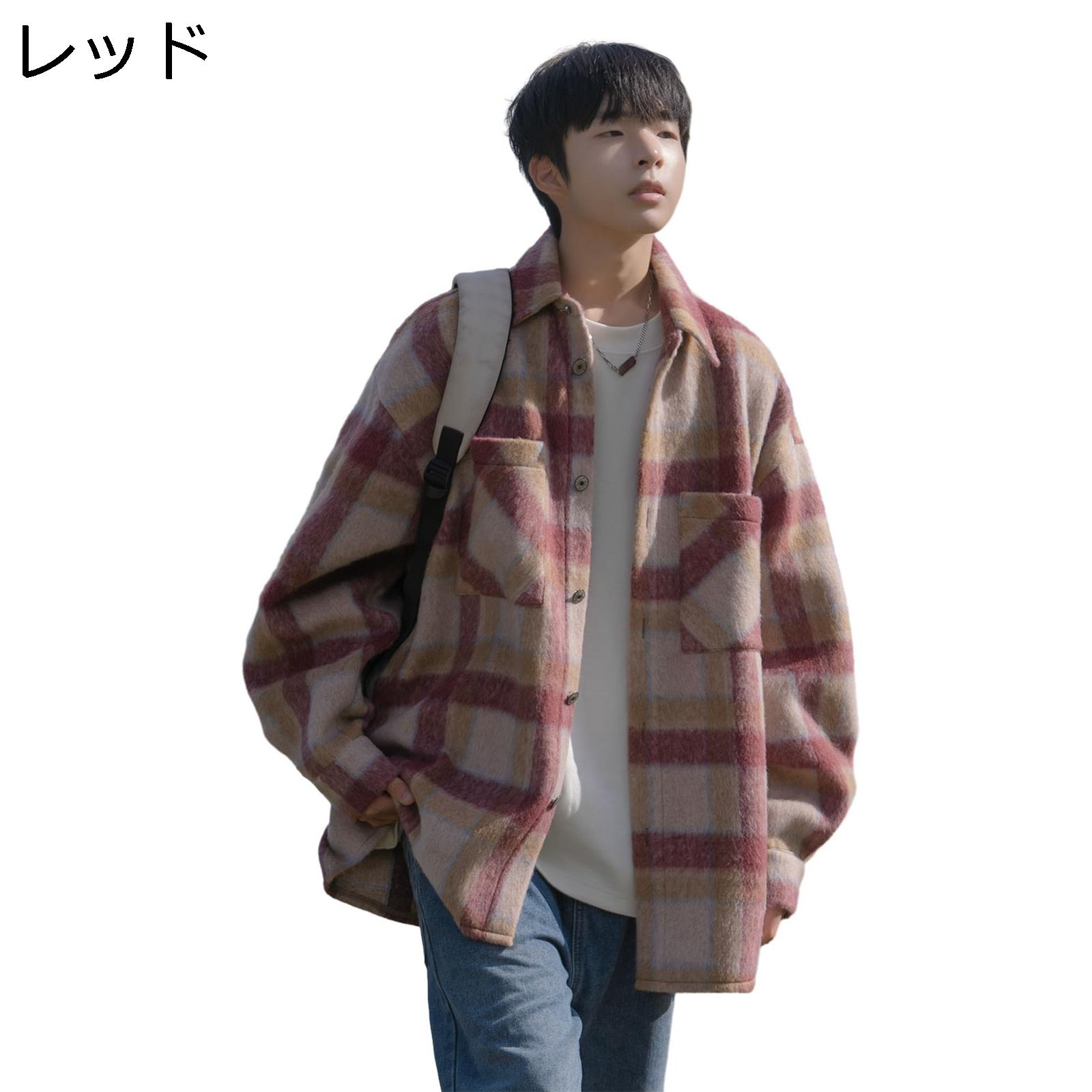 【20%OFFクーポン～】メルトン チェスターコート メンズ 秋 冬 防寒 防風 温かい ロングコート 折り襟 大きいサイズ ゆったり ジャケット カジュアル お出かけ 着回し かっこいい ファッション チェック柄｜Yokos