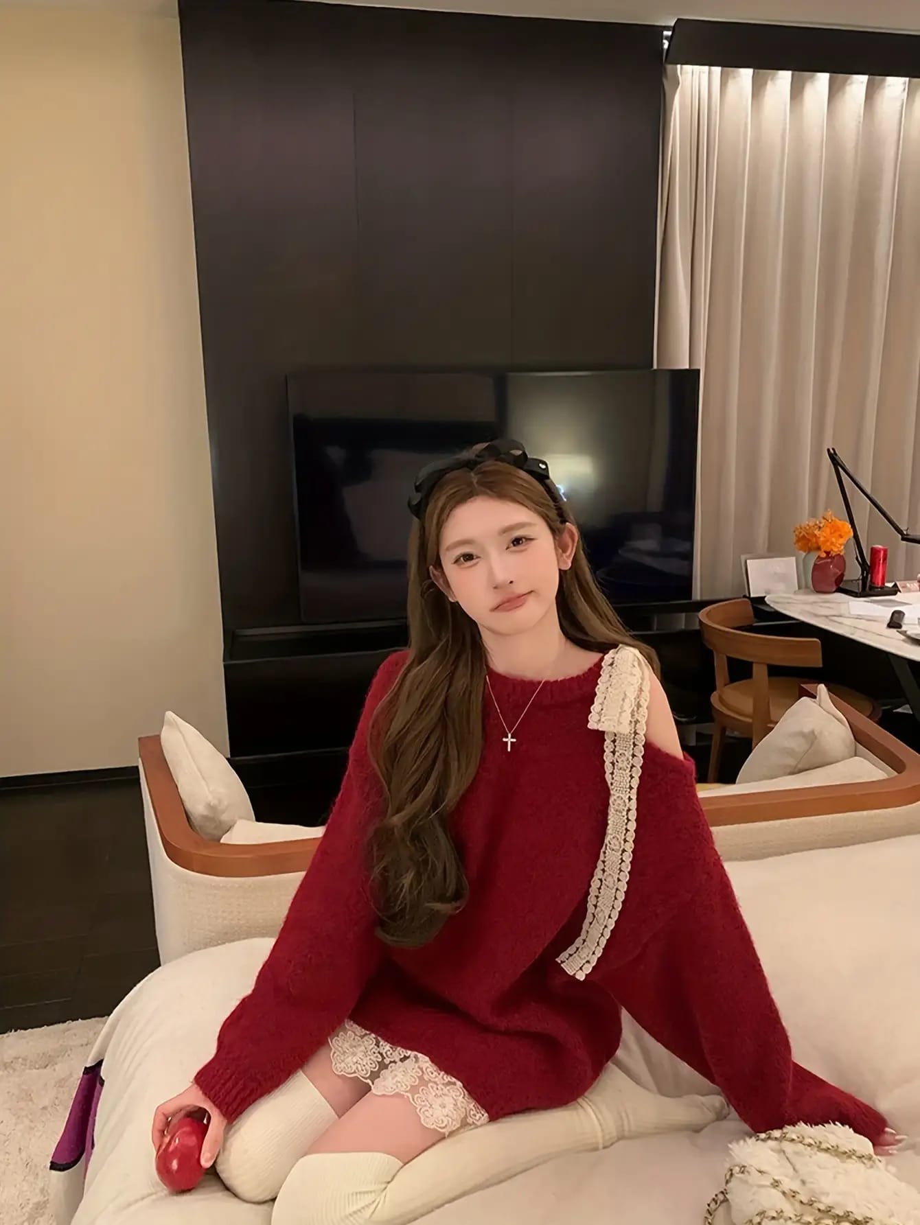 【肩出しニット】ニット セーター レディース 肩出し オフショルダー レース フリル ゆったり ボルドー クリスマス 長袖 ゆるニット 可愛い 大人可愛い 韓国風 体型カバー 着痩せ 華奢見え 秋冬 秋 冬 暖かい デート 女子会 パーティー ハロウィン 20代 30代 10,170円