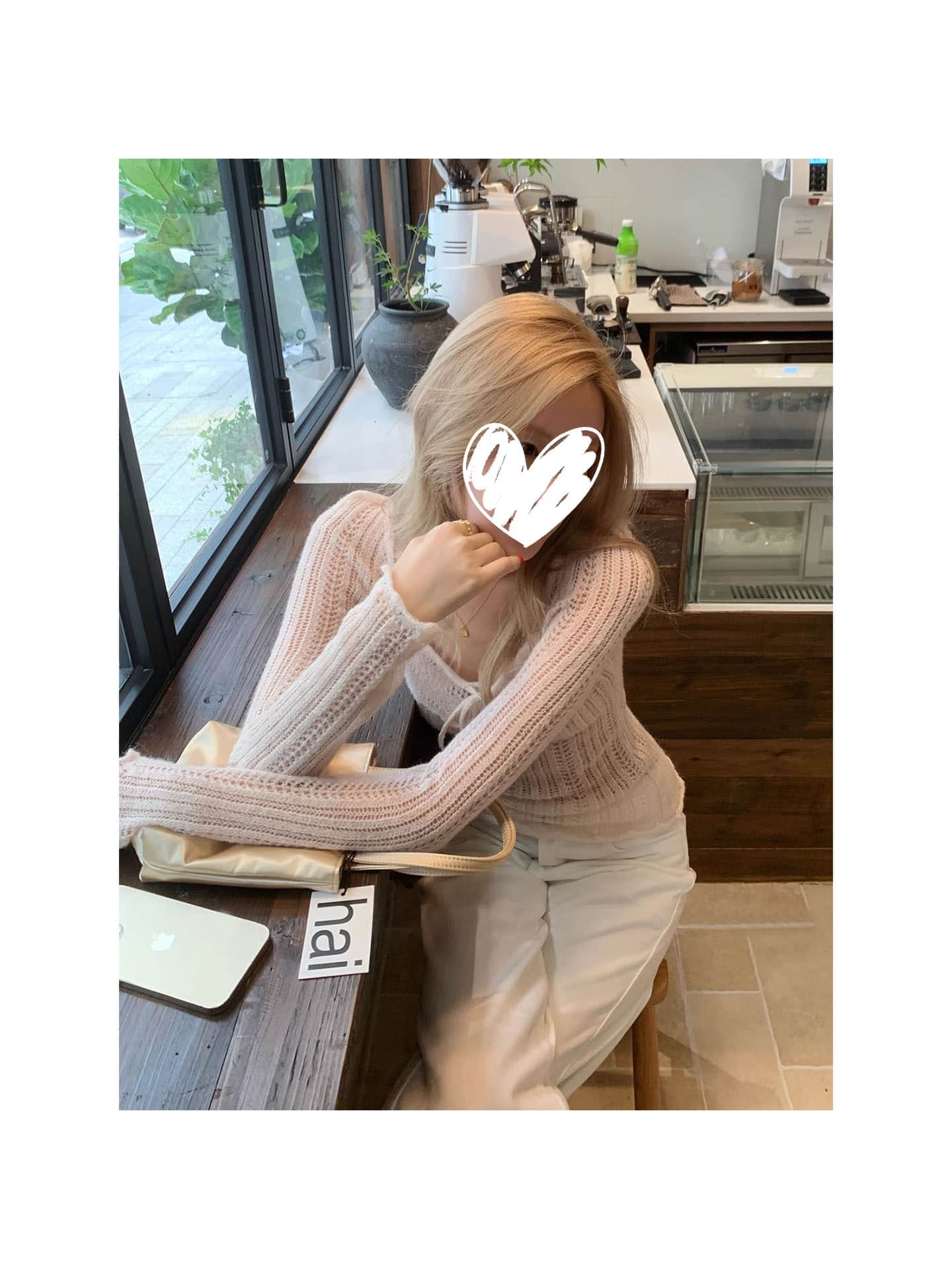 【フロントリボン】透かし編み ニット トップス レディース セーター シアー メッシュ スクエアネック 長袖 カットソー 韓国ファッション 大人可愛い フェミニン きれいめ 体型カバー 着痩せ 細見え 華奢見え 柔らかい 薄手 春夏秋冬 20代 30代 40代 デート ピンク