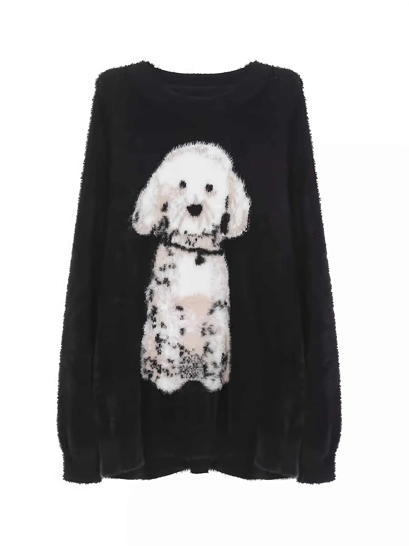 【犬柄ニット】 セーター レディース プルオーバー プードル トップス もこもこ ふわふわ シャギー ニット クルーネック 丸首 ゆったり 体型カバー 着痩せ 部屋着 ルームウェア カジュアル 大人可愛い きれいめ 秋冬 秋 冬 黒 ブラック 洗える お出かけ デート ギフト｜Yokos 8,478円