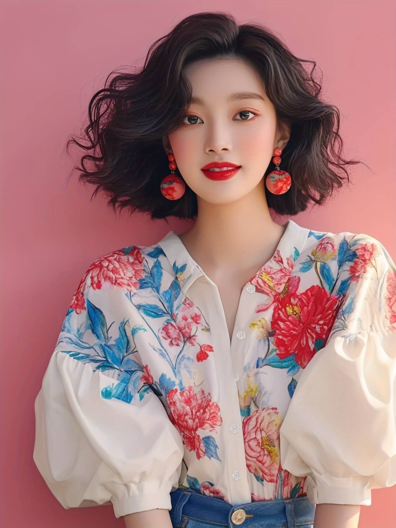 ブラウス レディース 長袖 ボリューム袖 花柄 トップス シャツ 花柄シャツ 襟付き Vネック スキッパー 盛り袖 ぽわん袖 バルーンスリーブ 総柄 フラワー きれいめ カジュアル 大人可愛い レトロ フェミニン 体型カバー 二の腕カバー 着痩せ 細見え 事務服 オフィス 5,037円