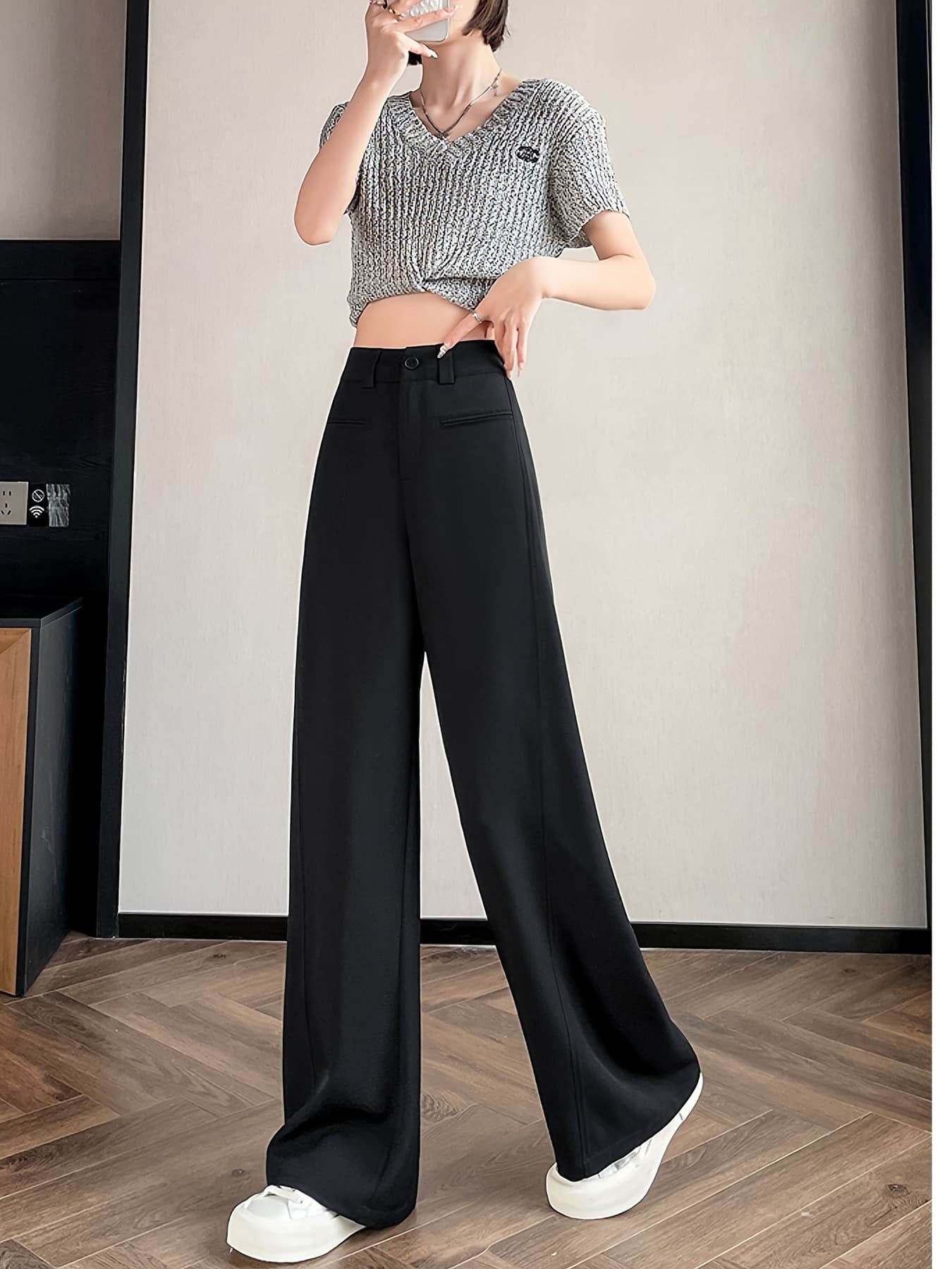 【美脚スラックス】 ワイドパンツ レディース ハイウエスト ストレートパンツ センタープレス スラックス ボトムス ズボン センタータック ロングパンツ 楽ちん 体型カバー 着痩せ 脚長効果 細見え きれいめ カジュアル オフィス 通勤 OL 無地 洗える シワになりにくい
