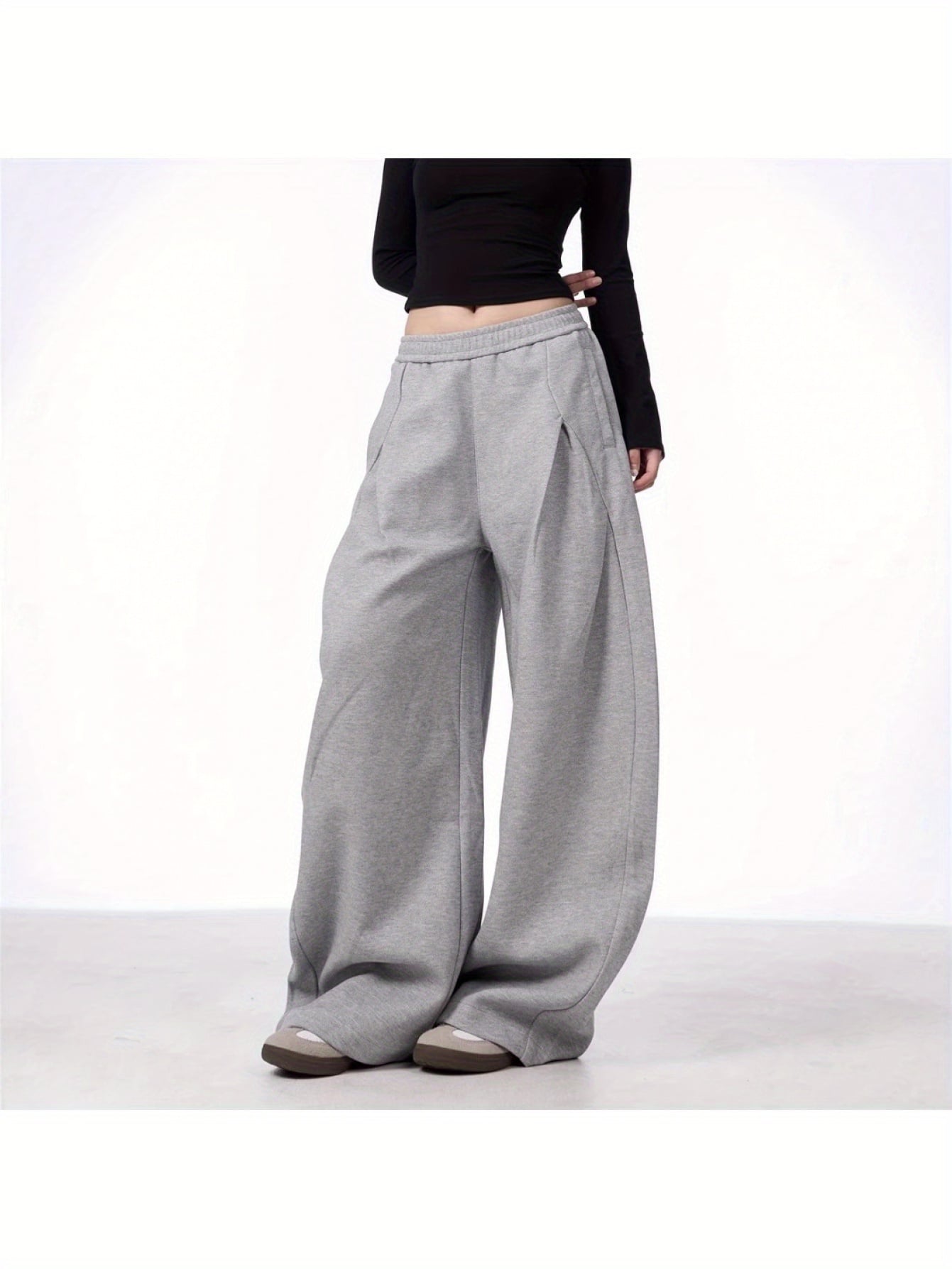 スウェットパンツ レディース ワイドパンツ カーブパンツ バナナパンツ ズボン ボトムス ロングパンツ タックパンツ ゆるパンツ イージーパンツ ウエストゴム 楽ちん 体型カバー 着痩せ 脚長効果 美脚 股上深め ストリート カジュアル ダンス 部屋着 ルームウェア